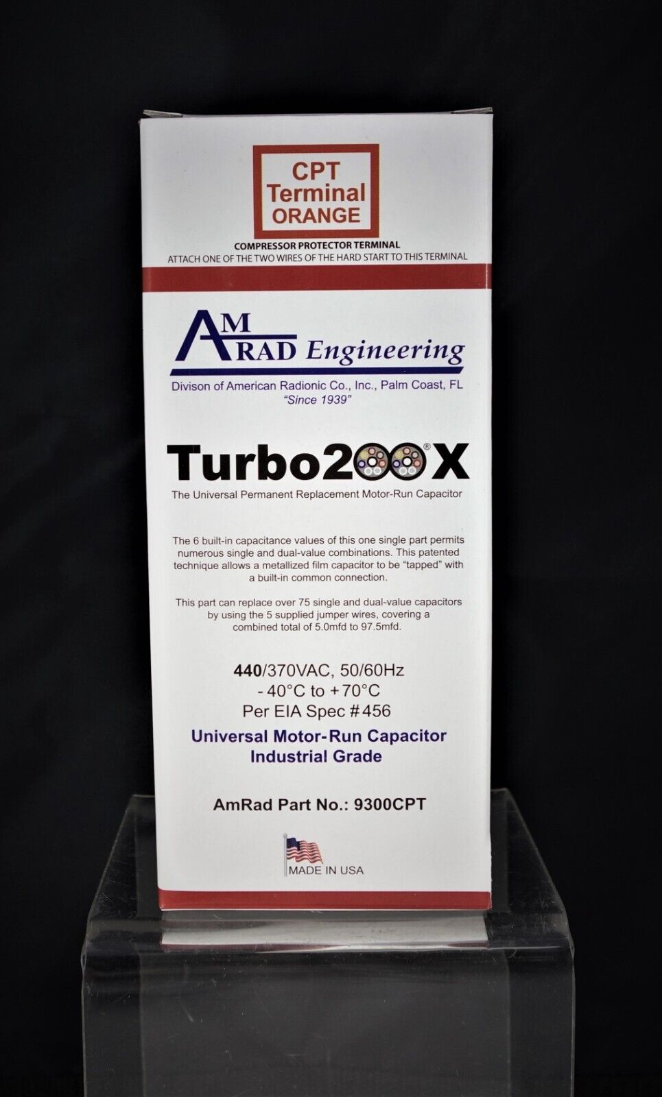 Turbo200X UNIVERSAL MOTOR- RUN CAPACITOR FROM AMRAD ENGINEERING