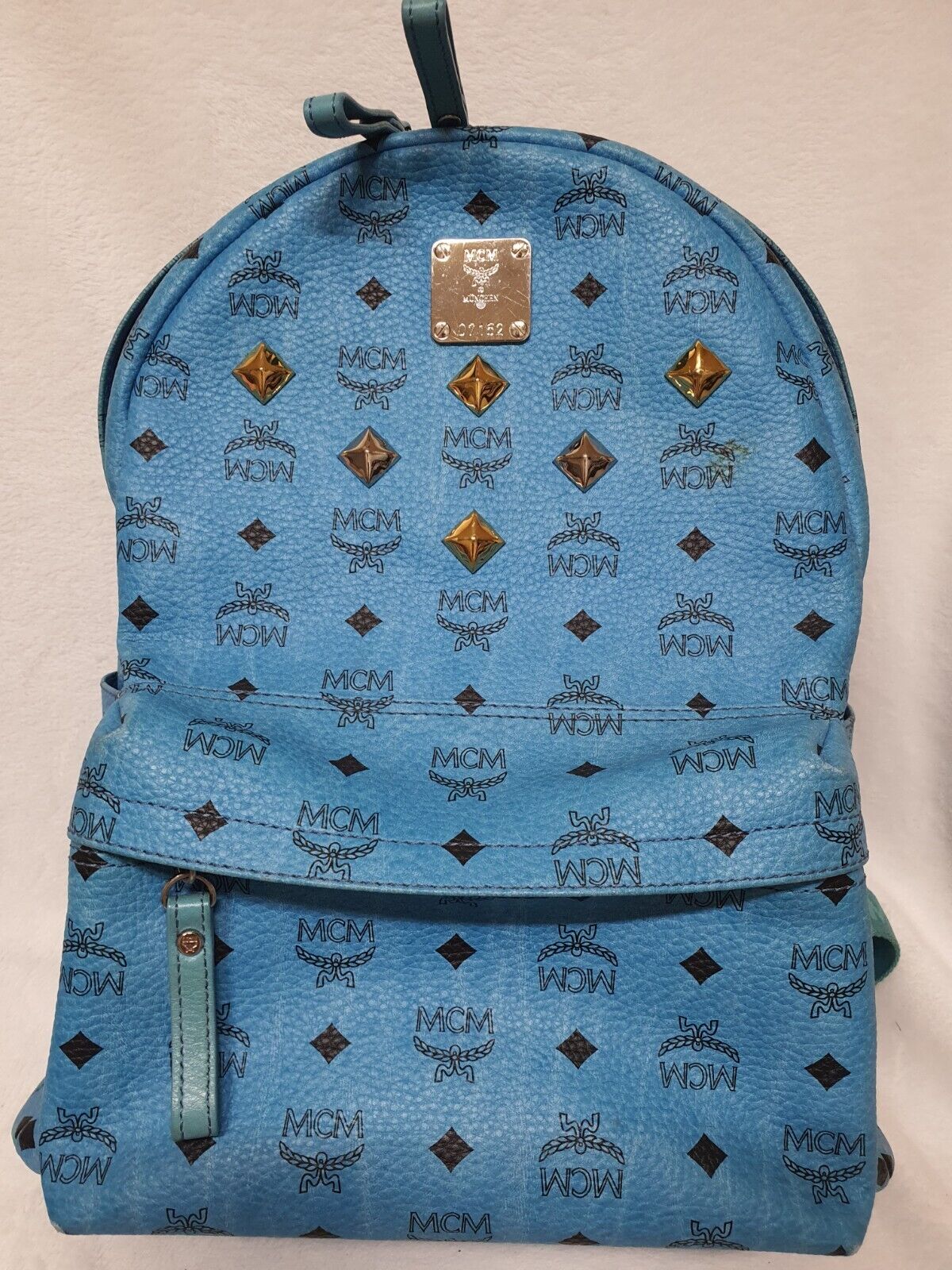 AUTHENTIC MCM Visetos  Blue  Color Backpack