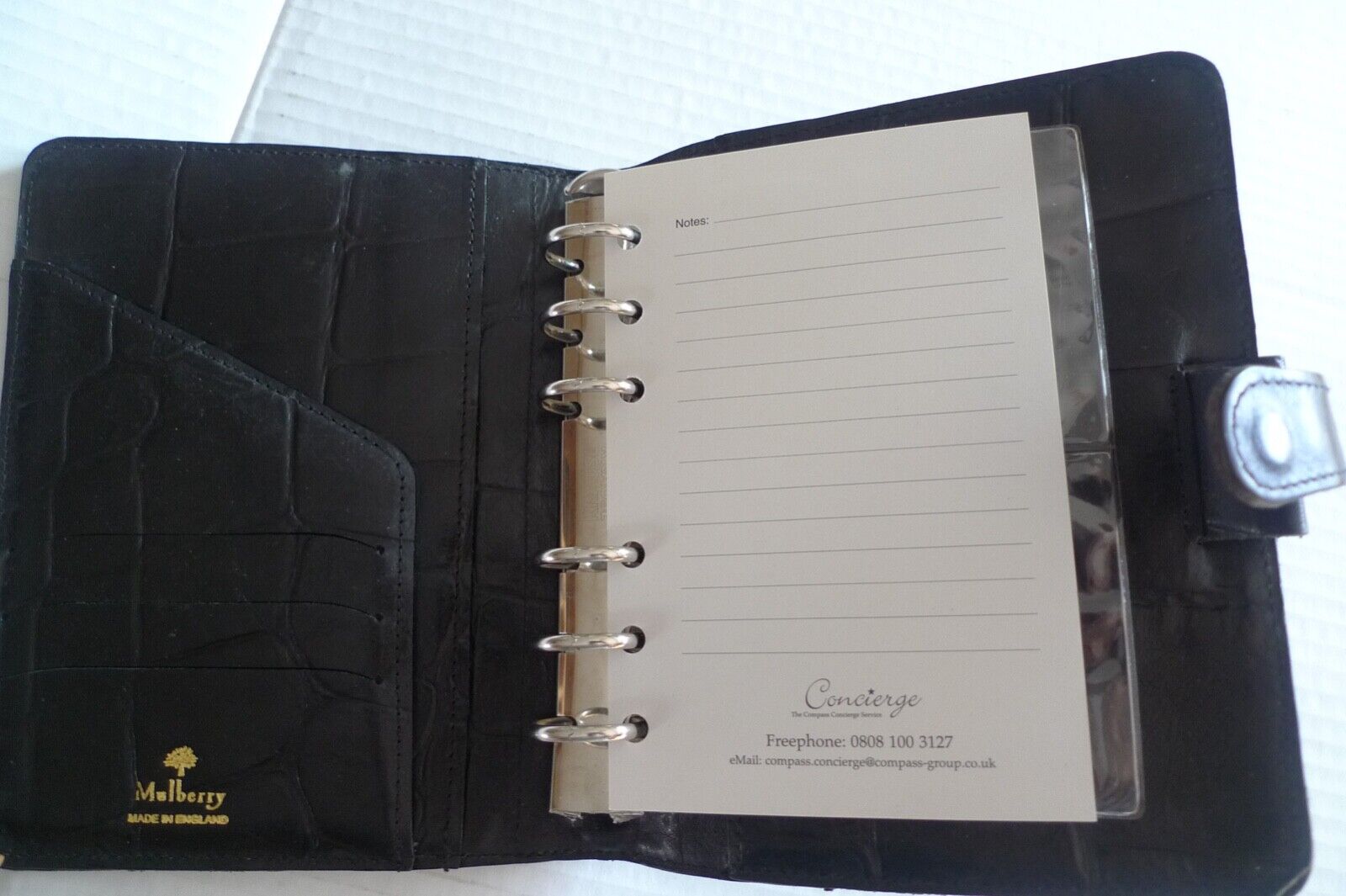 MULBERRY -A6 AGENDA  PLANNER  -BLACK CONGO LEATHER - MADE IN ENGLAND