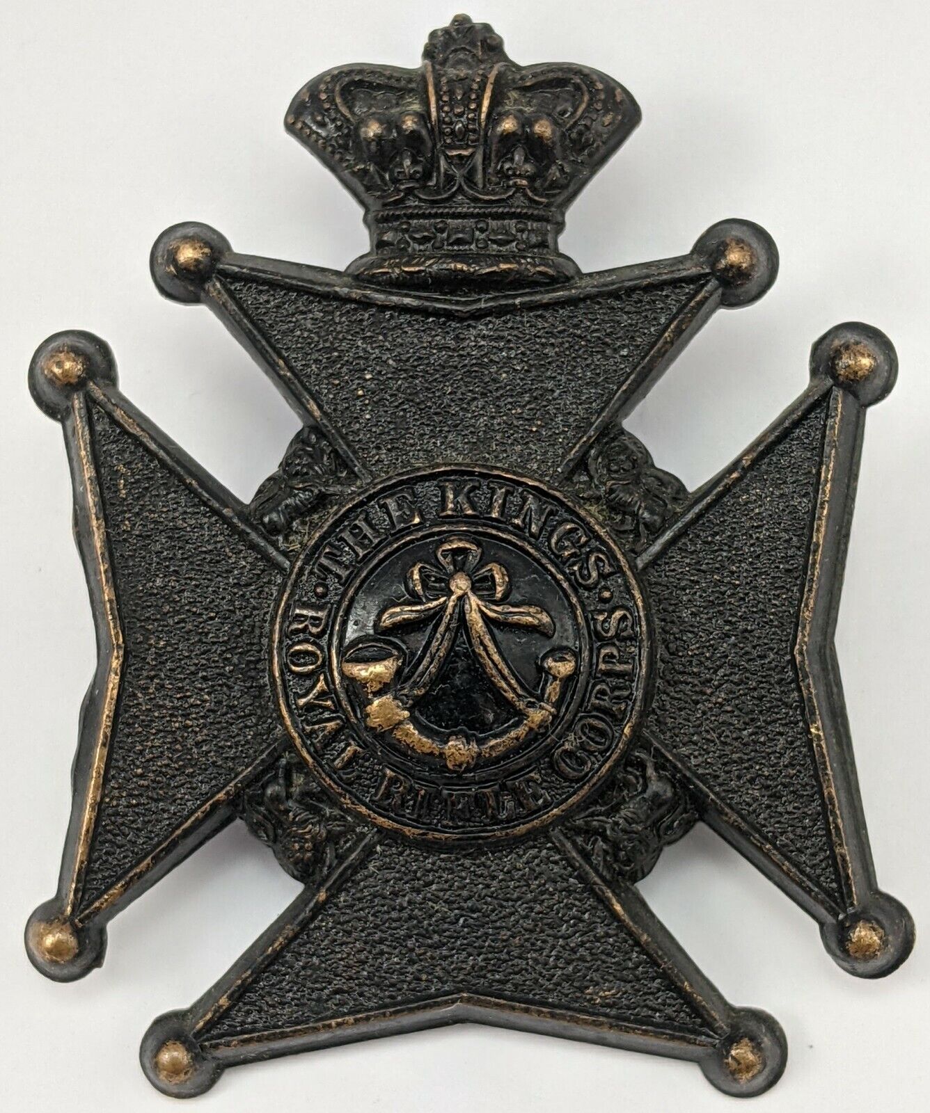 British Army; Victorian King\'s Royal Rifle Corps (K.R.R.C.) Militia Cap Badge