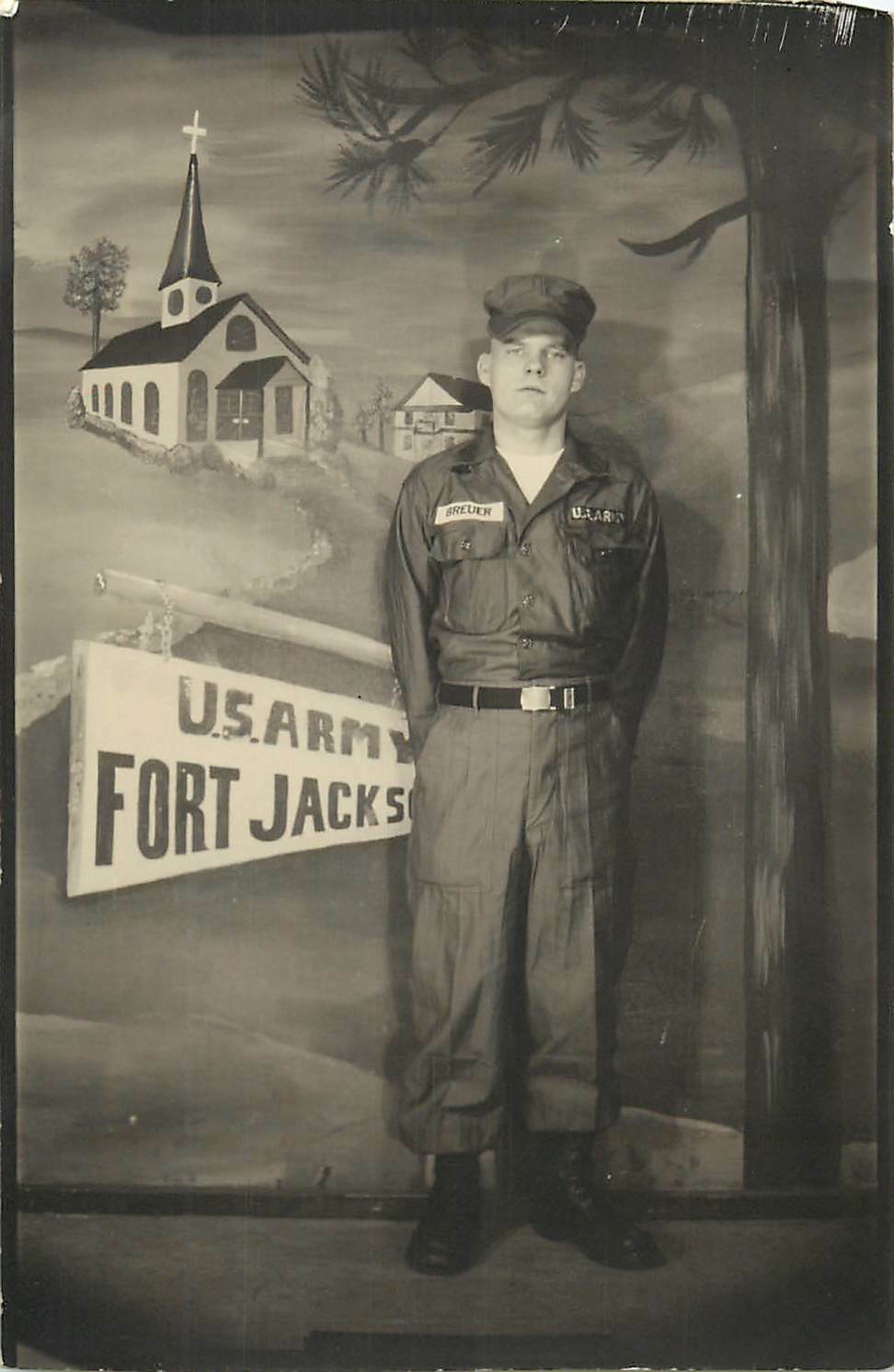 Fort Jackson South Carolina SC U S Army Soldier Portrait B/W Photo