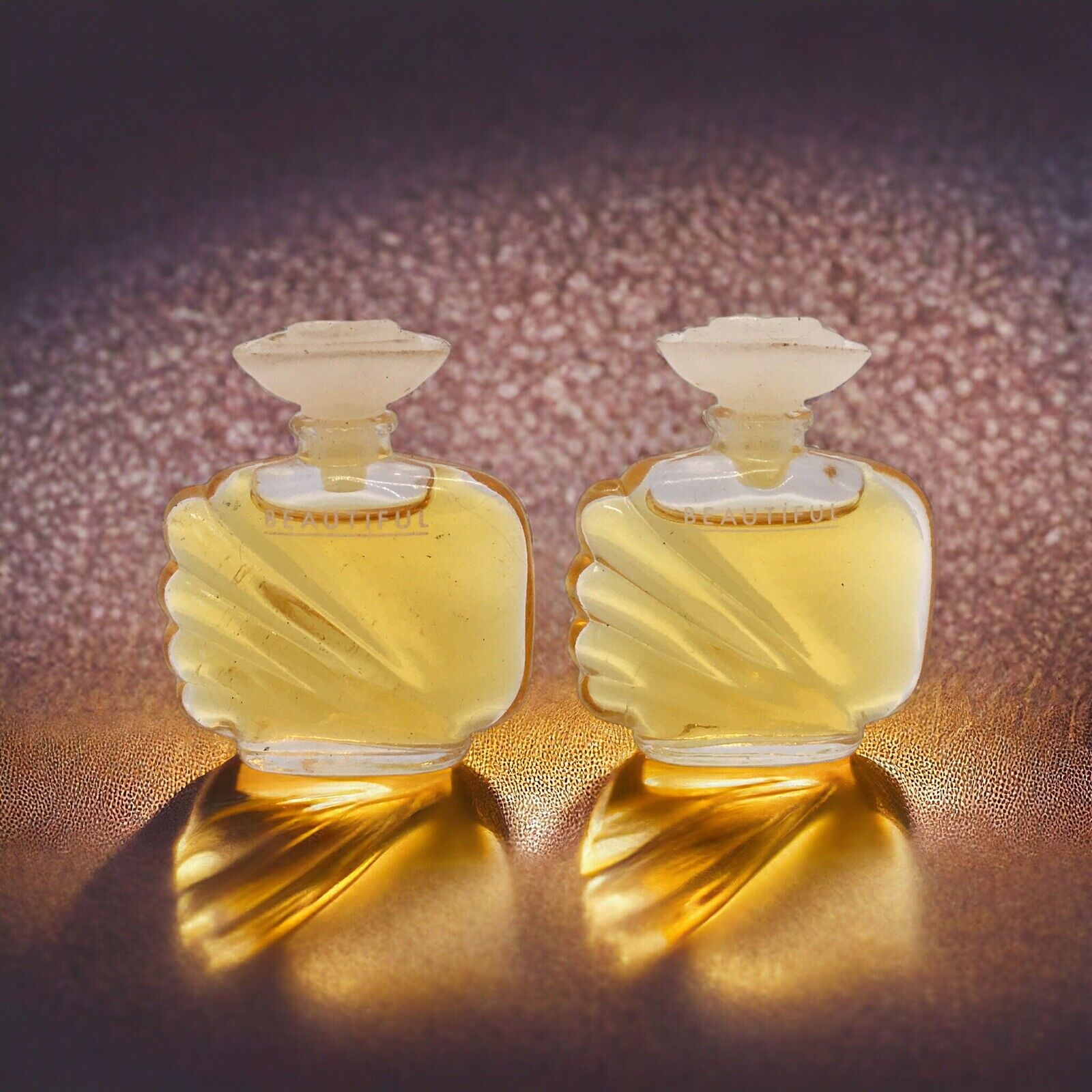 Vintage Estee Lauder BEAUTIFUL Mini Eau de Parfum/Perfume 2x bottles 0.12 Fl Oz
