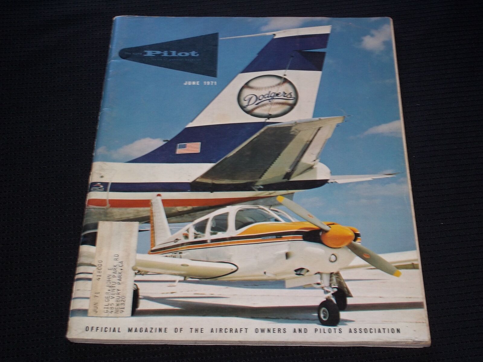 1971 JUNE THE AOPA PILOT MAGAZINE - L.A. DODGERS COVER - L 17759