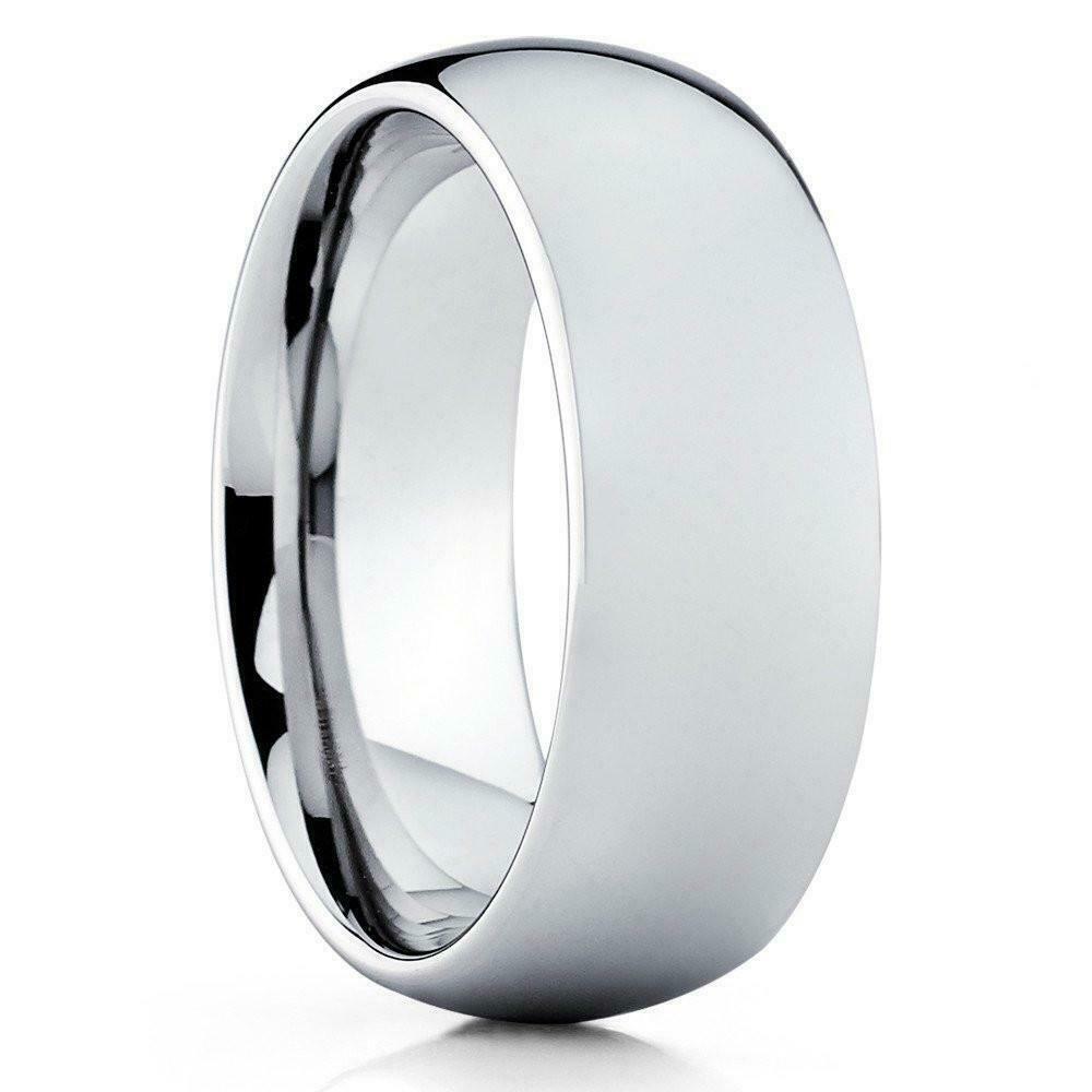 8mm Men\'s or Ladies Titanium Shiny Domed Polished Wedding Band Ring 