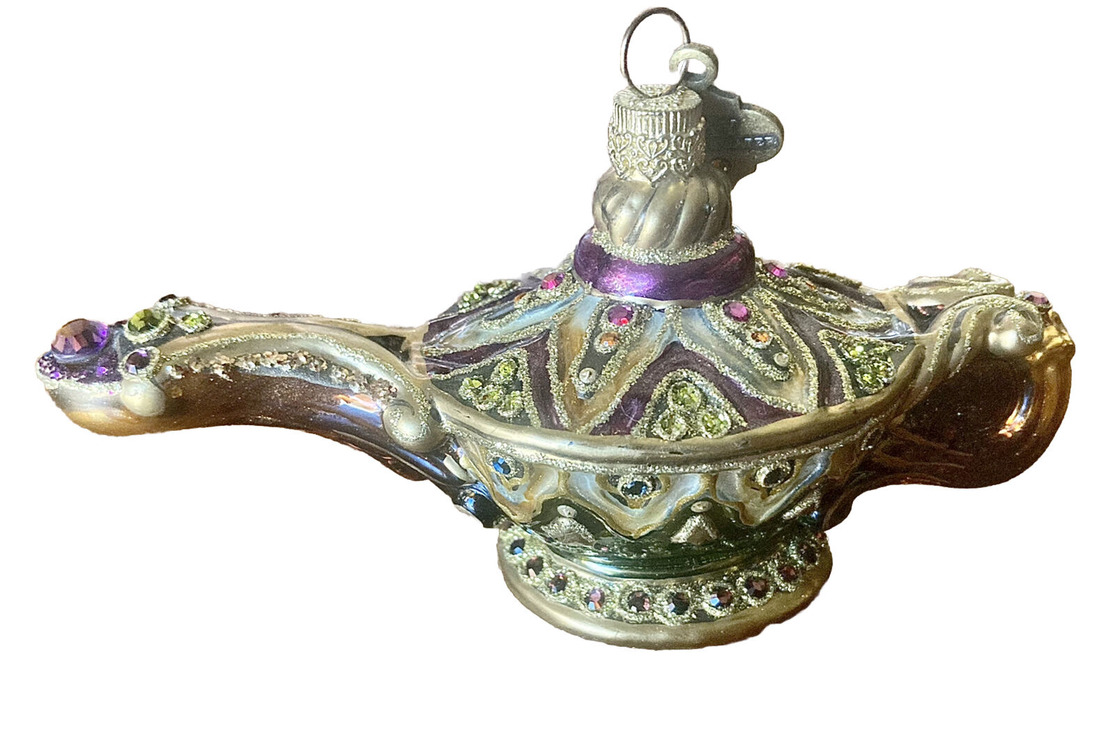 Jay Strongwater 2004 Genie Lamp Christmas Ornament 4.75”