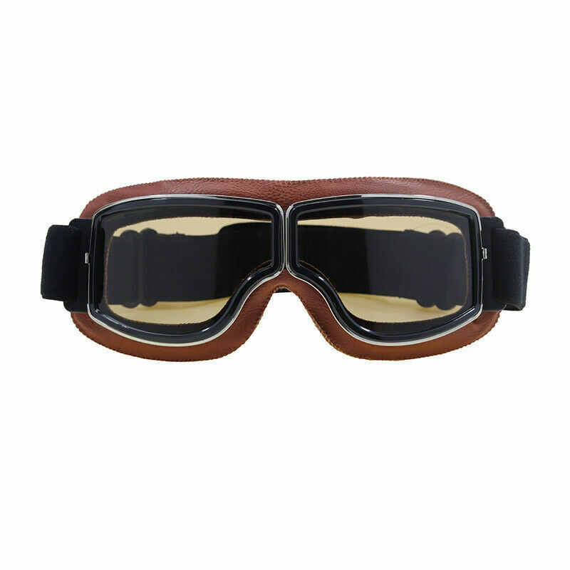 Motorcycle Goggles Vintage Leather Riding Glasses Scooter ATV Off-Road Eyewear