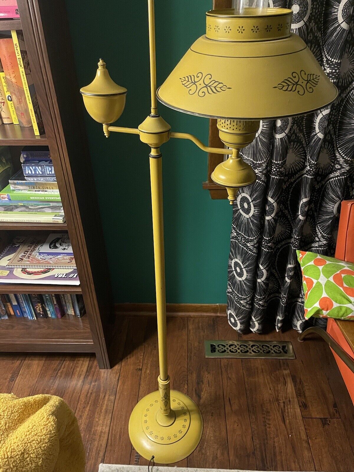 Antique Vintage Tole Floor Lamp