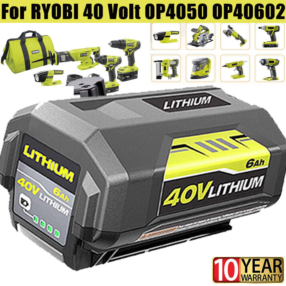 40V 6.0Ah Battery or Rapid Charger For Ryobi 40 Volt Lithium OP4050 OP40602 NEW