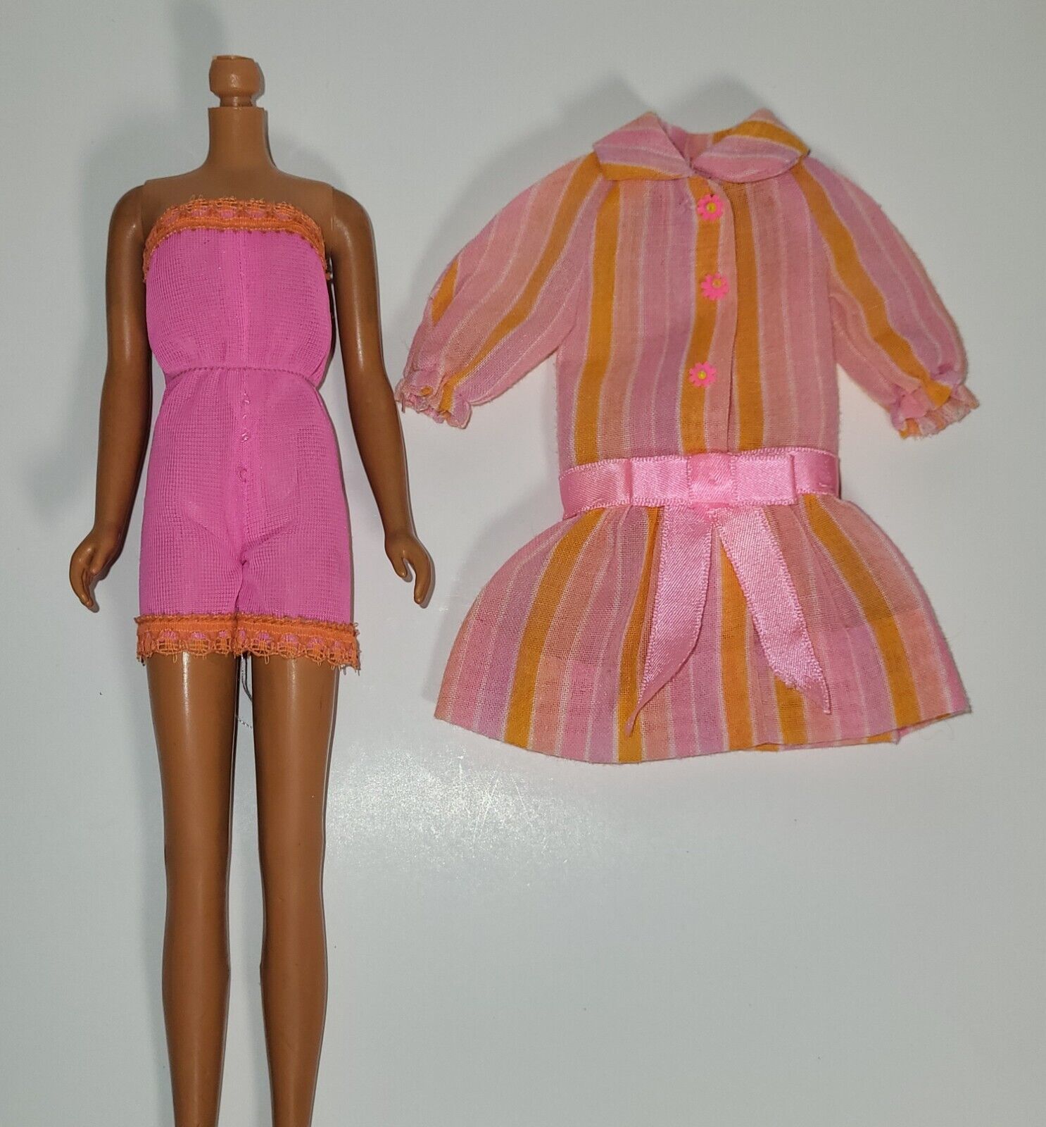 1969 Vintage FRANCIE Barbie #1225 SNAZZ 🌼 ~ 2 pc Dress & TLC Romper 