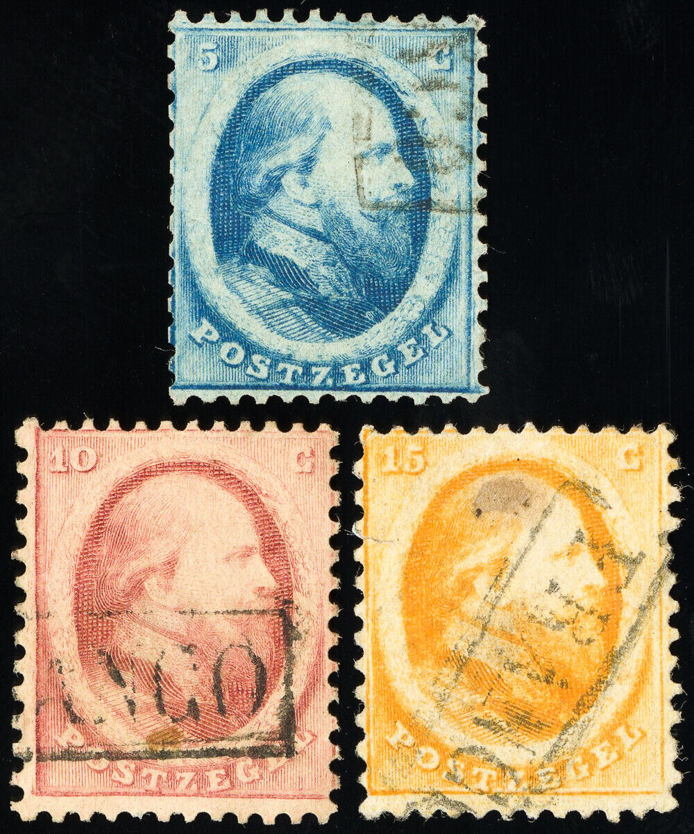 Netherlands Stamps # 4-6 Used VF Scott Value $124.00