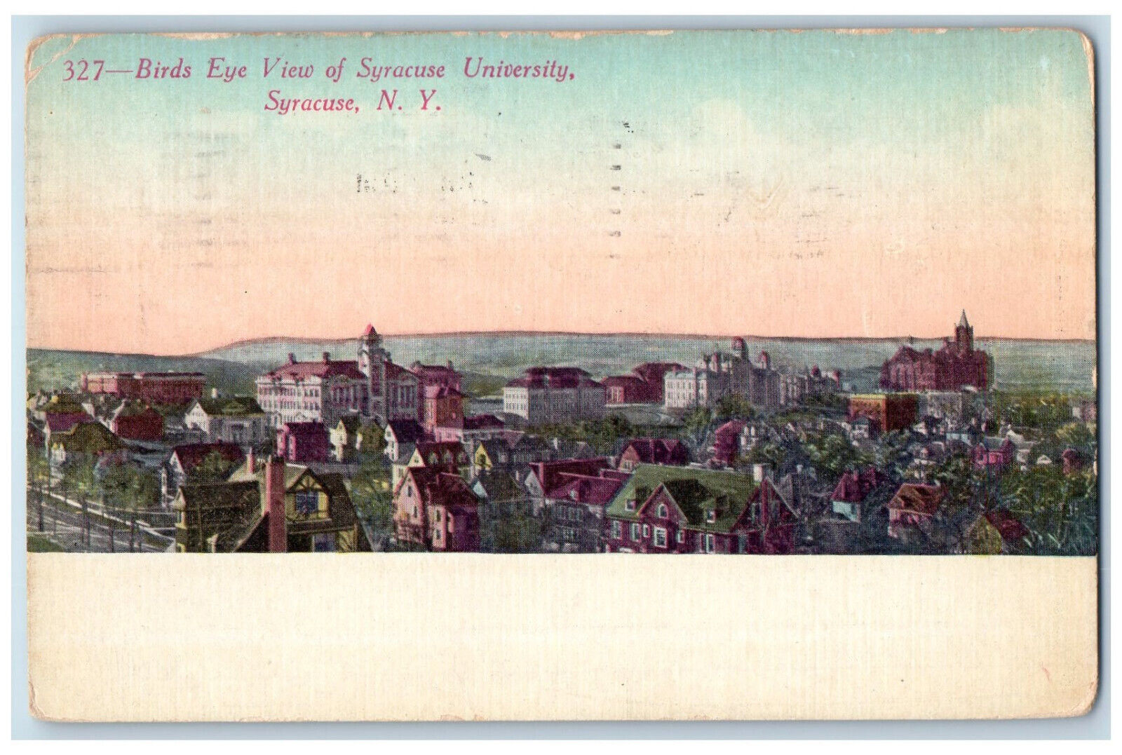 1917 Aerial View Syracuse University Syracuse New York NY Rudolph Bros Postcard