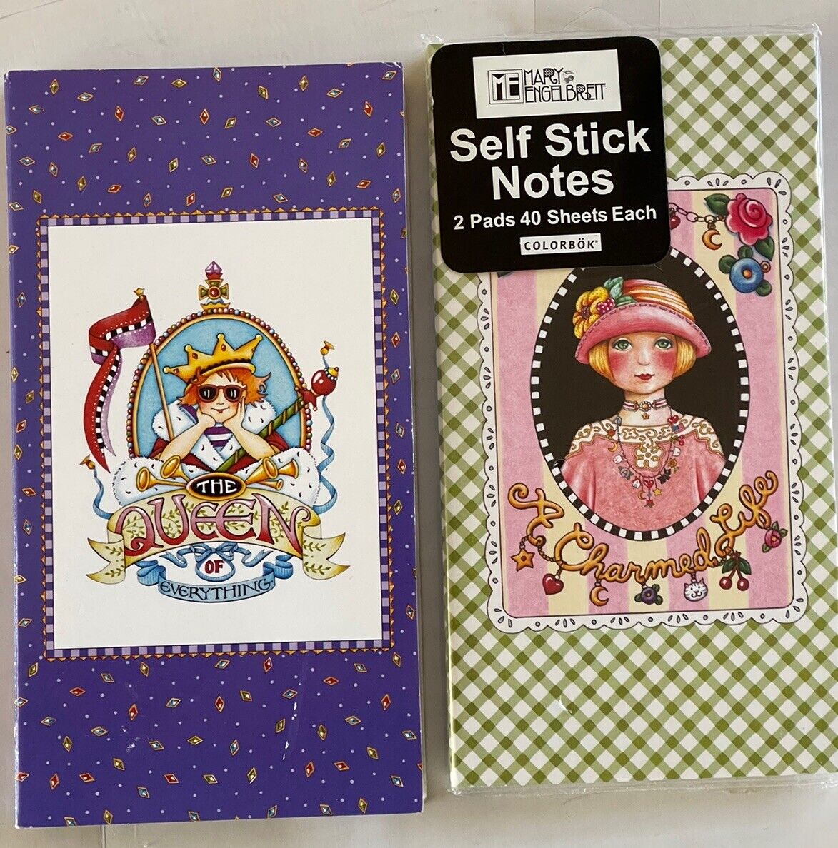 ME INK Mary Engelbreit Sticky Notes 2004 Sealed CHARMED LIFE & Opened ROYALTY