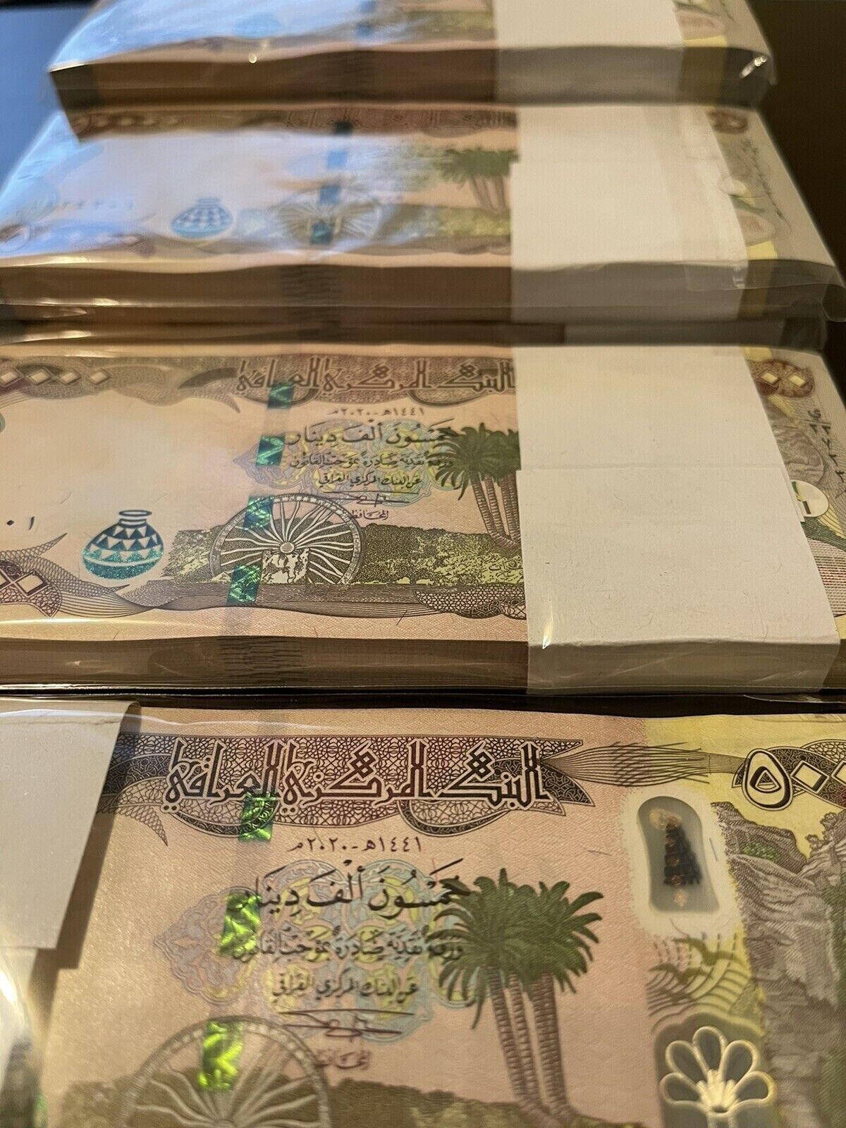 1,000,000 New Iraqi Dinar - 2021 - 20 x 50,000 IQD - 1 Million in Iraq Money