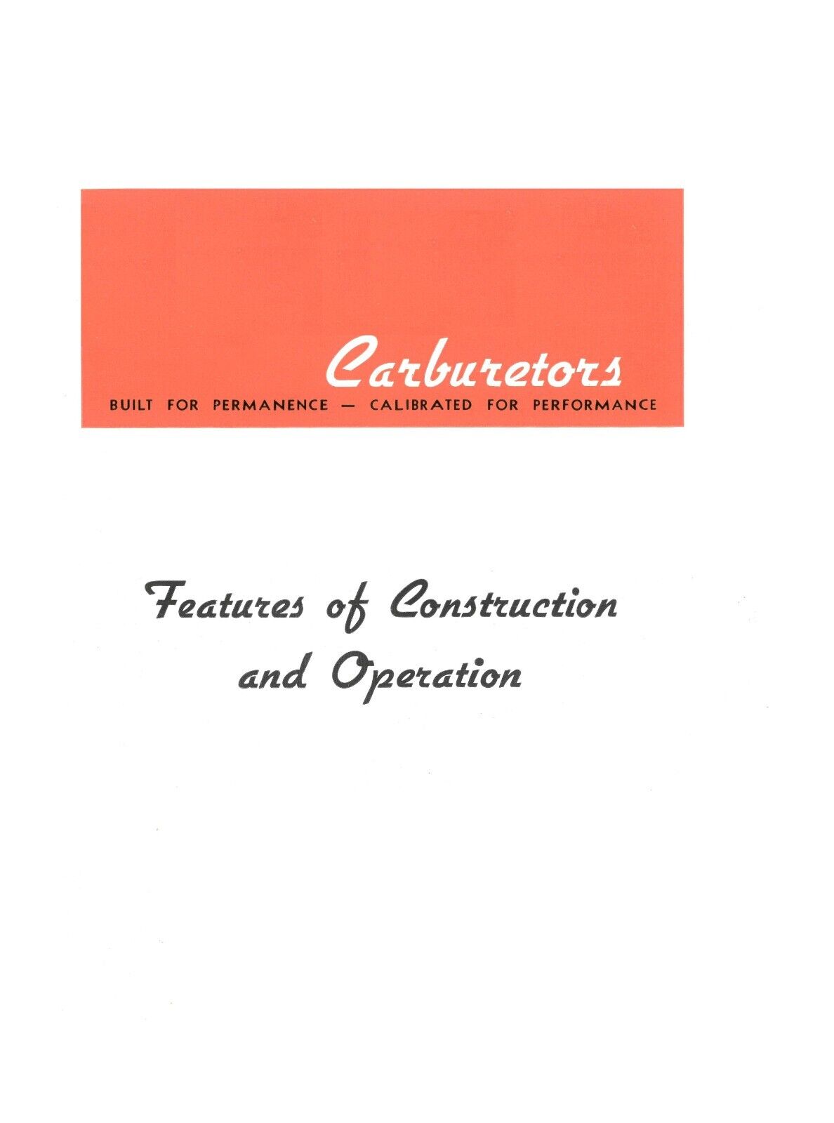 1951 Zenith Carburetors 28 & 63 Series Construction & Operation Owner\'s Manual