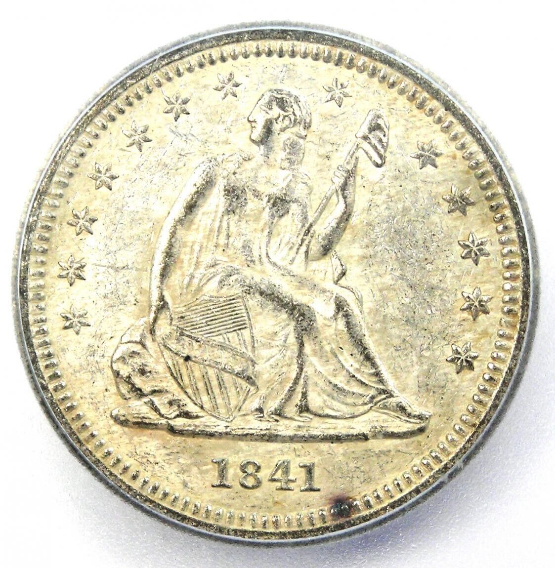 1841-O Seated Liberty Quarter 25C - Certified ICG AU58 - Rare Date Coin