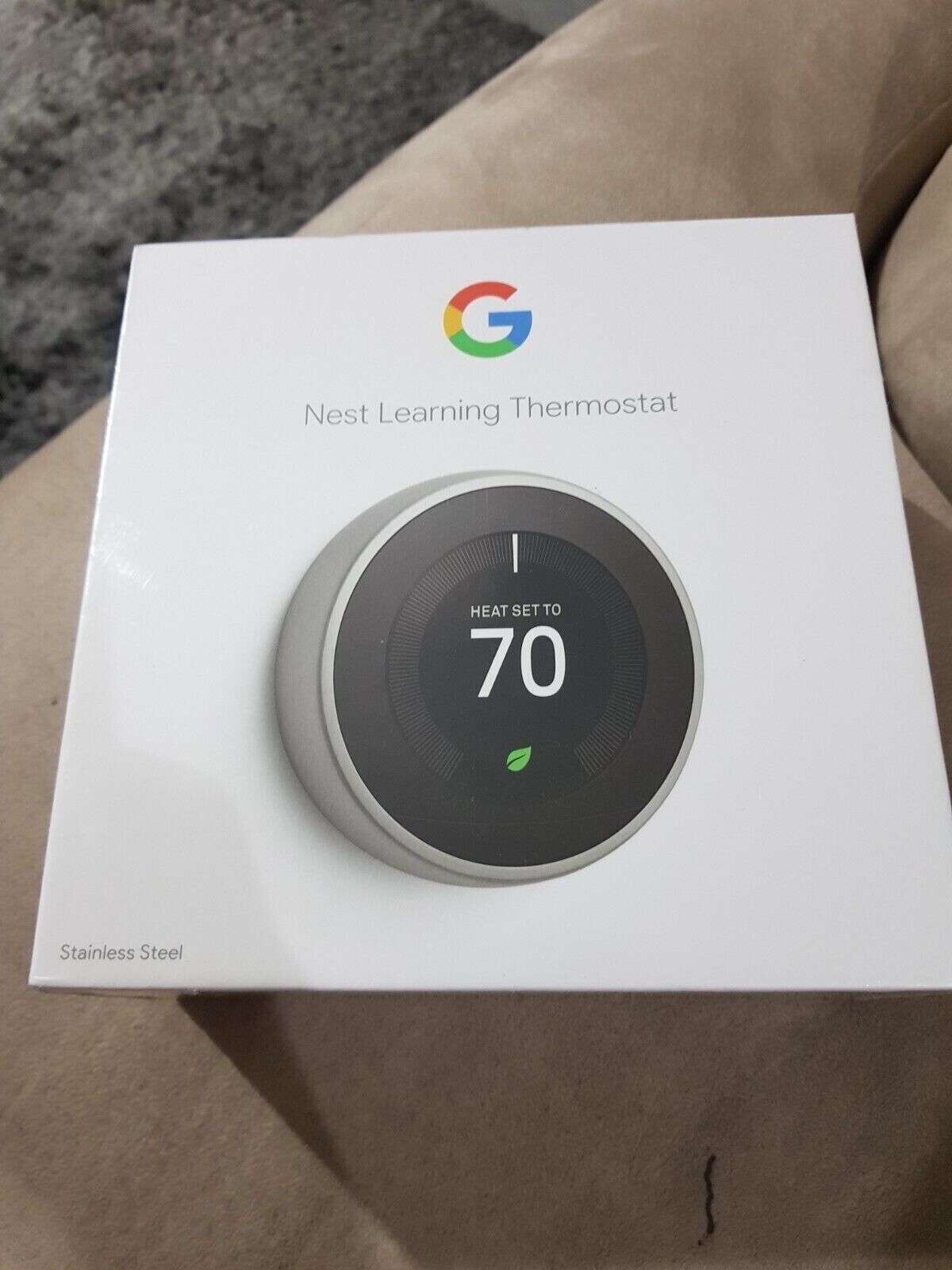 Sealed Google Nest 3rd Gen Learning Thermostat T3007ES Stainless Steel