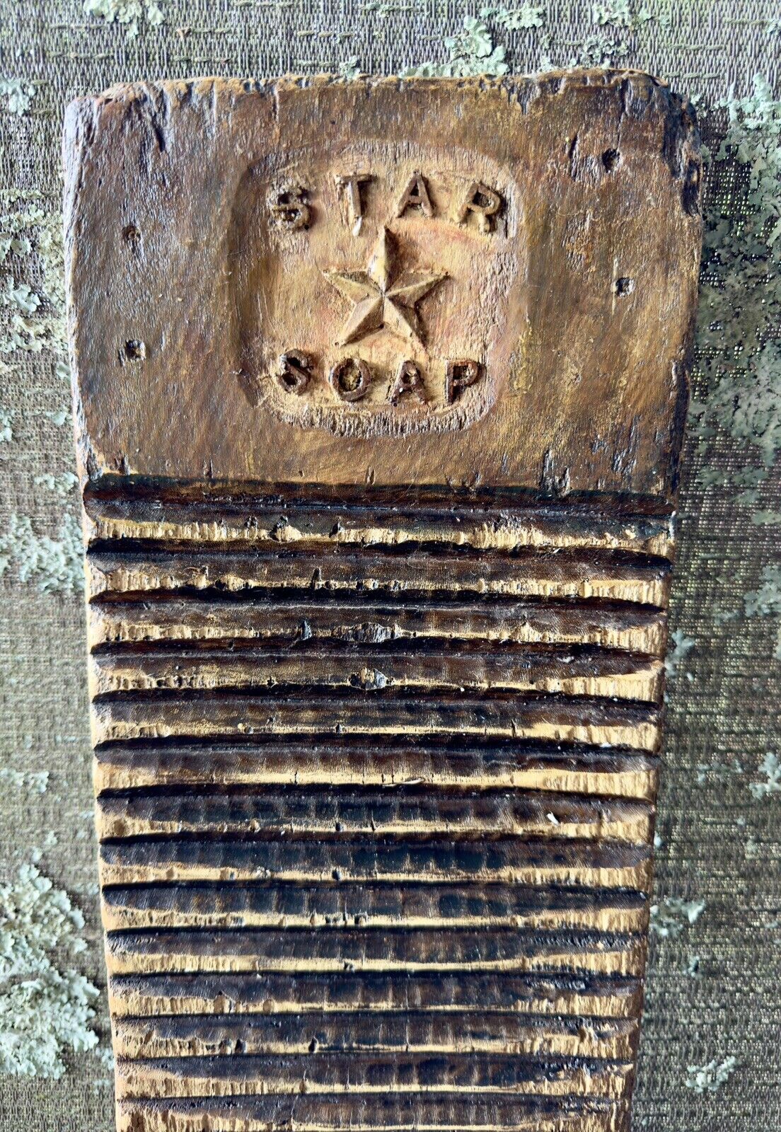 Vintage Star Soap Wood Washboard