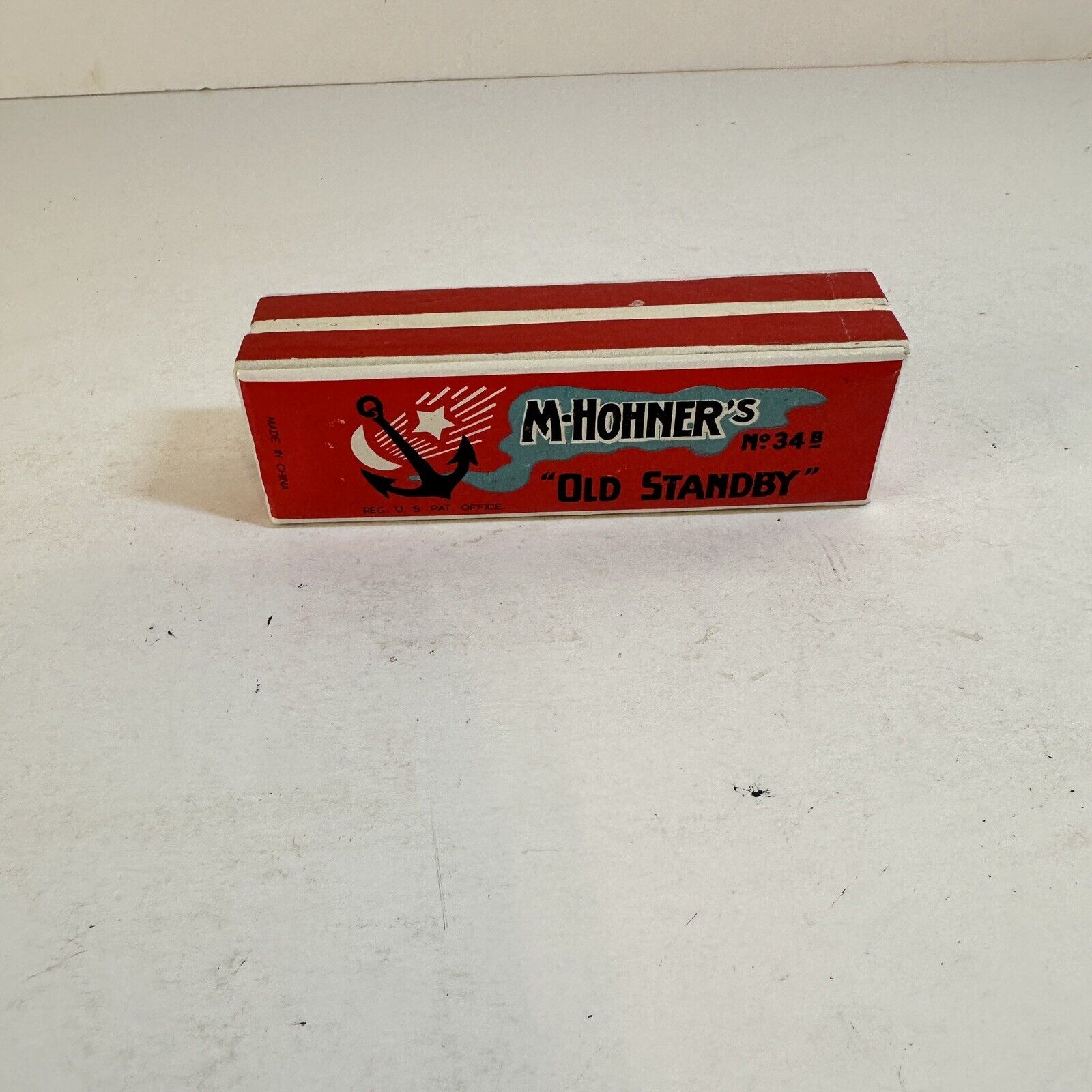 Vintage New Old Stock M. Hohner Old Standby No. 34b Key of C Harmonica w/ Case