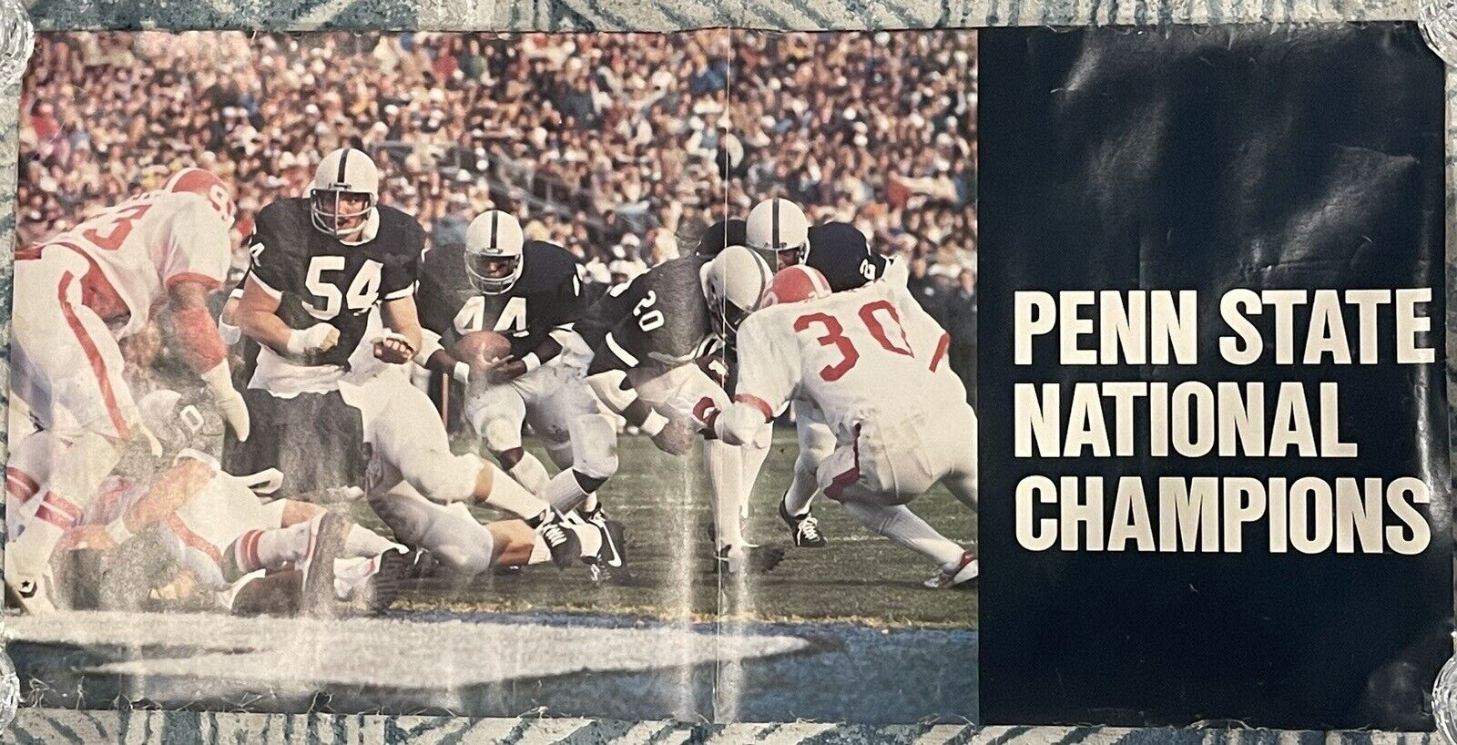 Vintage Penn State Football Poster 1982 NCAA National Champions Joe Paterno
