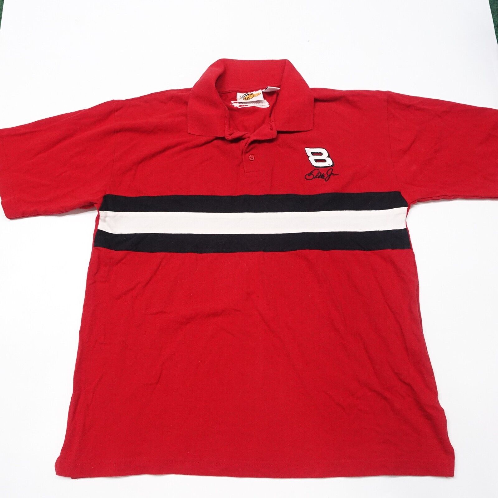 Winner\'s Circle Polo Shirt Mens XL Red Collared Dale Earnhardt Jr. #8 Budweiser