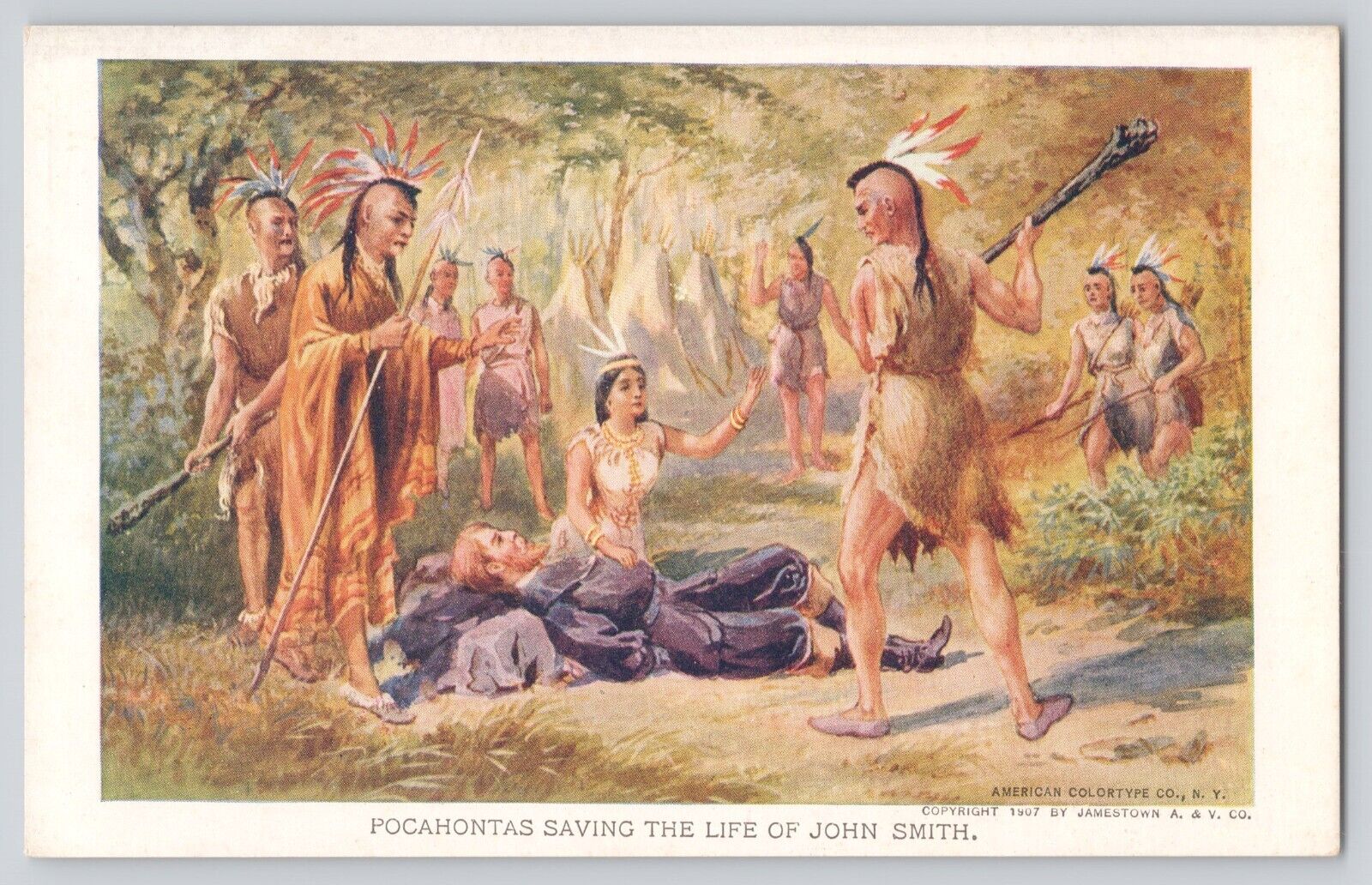 Postcard Jamestown Exposition Expo 1907 Pocahontas Saving John Smith Unposted