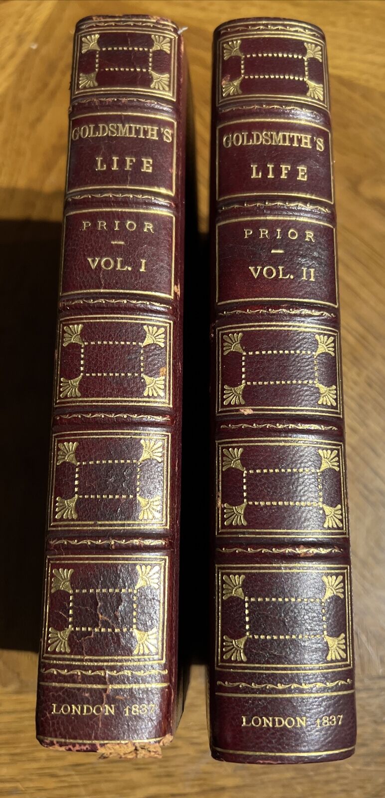 1837 2Vol The Life of Oliver Goldsmith James Prior First Edition Leather