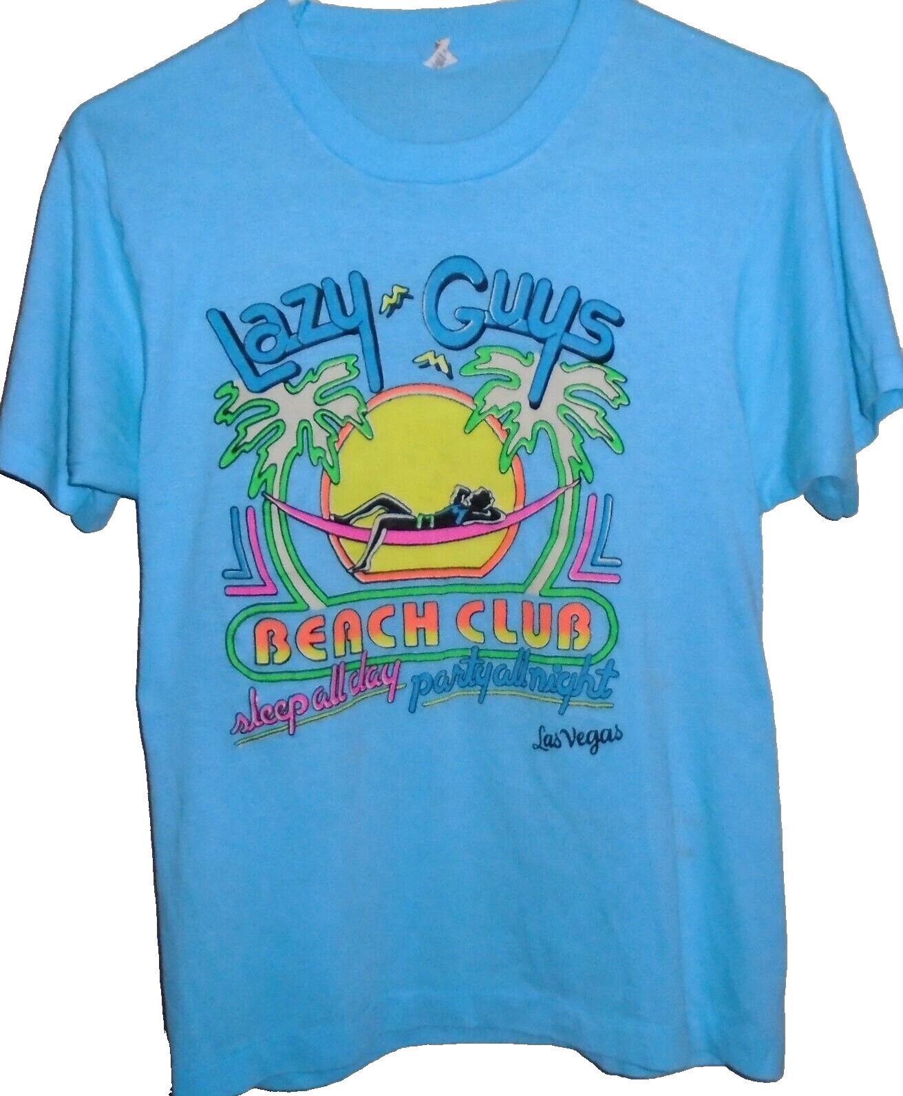 vintage 1980s Las Vegas Lazy Guys beach surf t shirt Medium