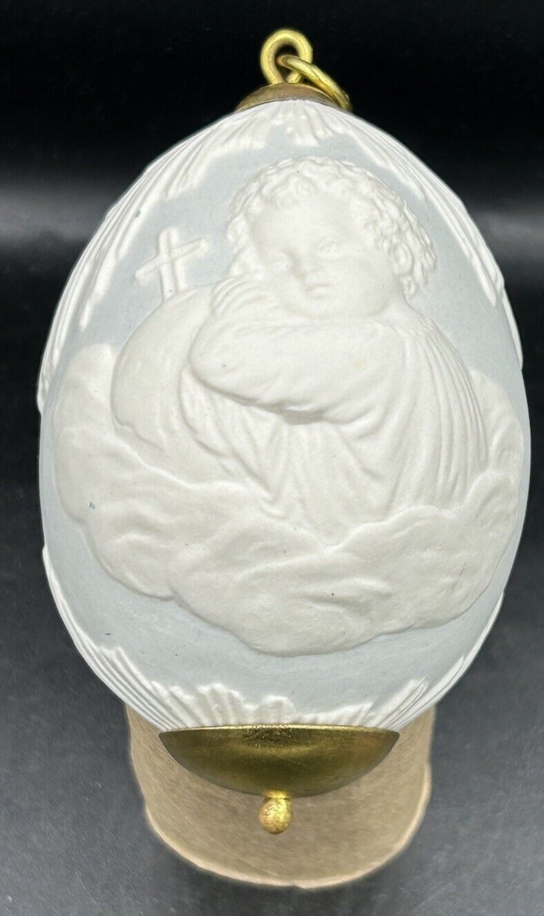 Antique Imperial Russian Busquit Porcelain Easter Egg St Petersburg Circa 1890