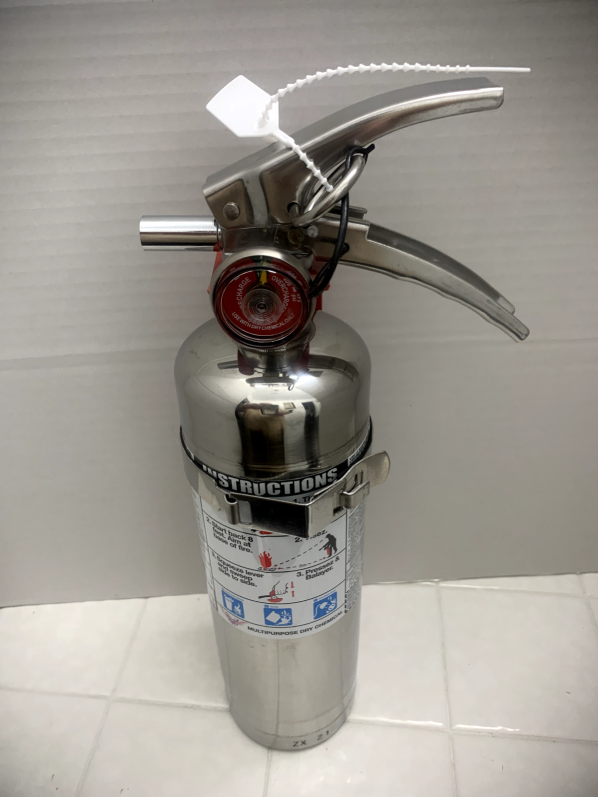 ✅🔥NEW- CHROME/STAINLESS STEEL 2 ½ ABC FIRE EXTINGUISHER NO RUST STAINLESS