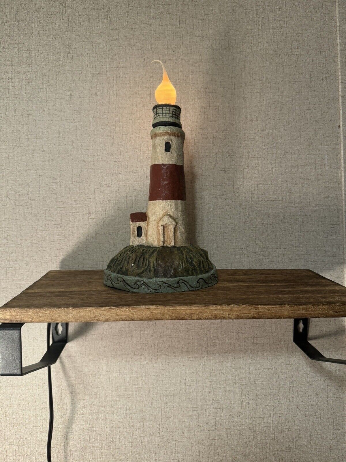 David Harden Folk Art Vickie Jeans Light House Lamp Light Primitive Good Shape￼