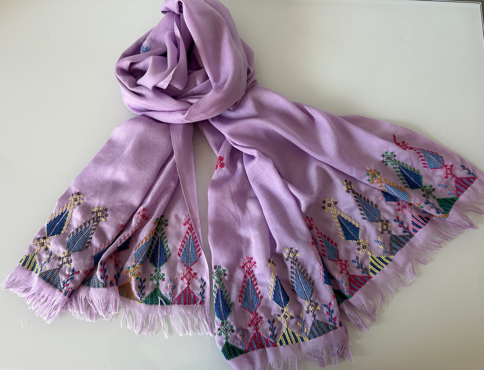 Palestinian embroidered scarf/shawl (New without tags) -Handmade