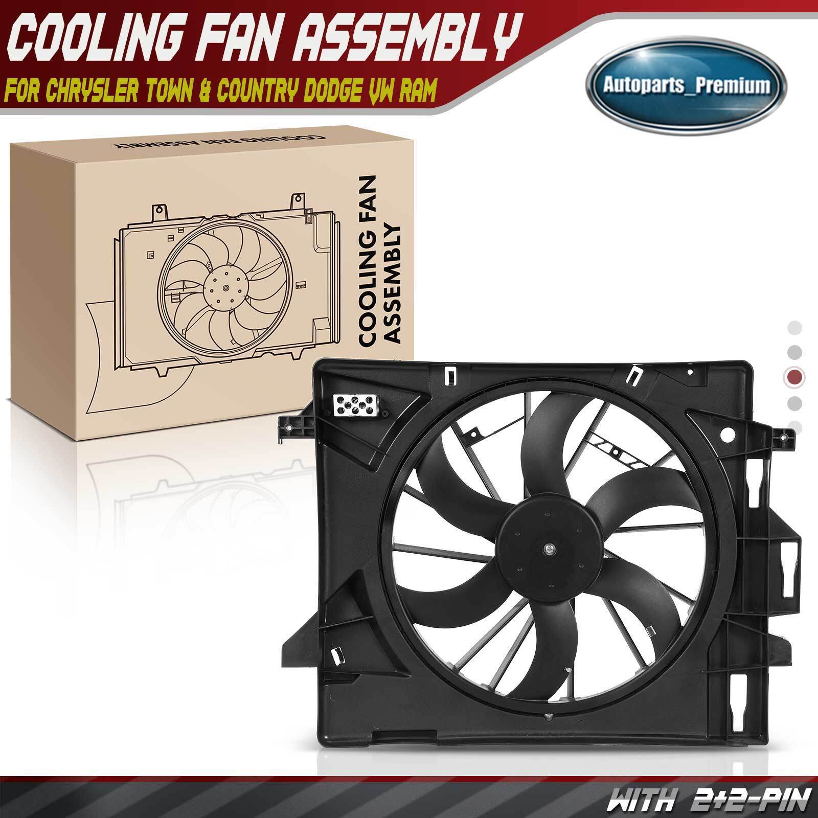 Radiator Cooling Fan Assembly w/ Motor for Chrysler Town & Country Dodge VW Ram