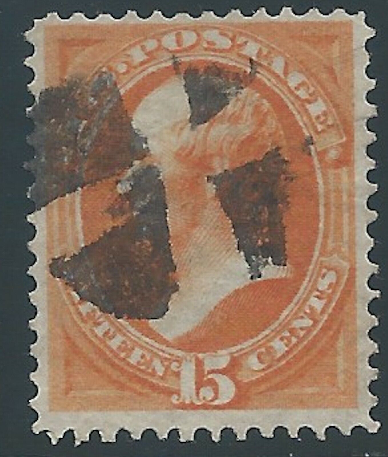 U.S., 1870, Scott #152, 15c Webster, bright orange, Used, Fine - Very Fine
