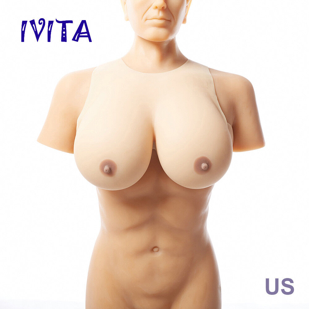 IVITA 3.2KG Large Soft Breast Forms Crossdresser False Boobs Drag Queen Busts