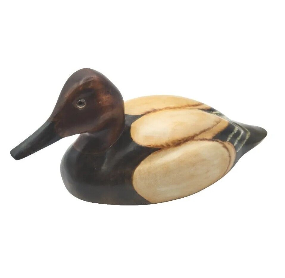 Vintage Canvasback Duck Dot\'s Dux Hand Painted Carved Wooden Decoy Cabin Decor