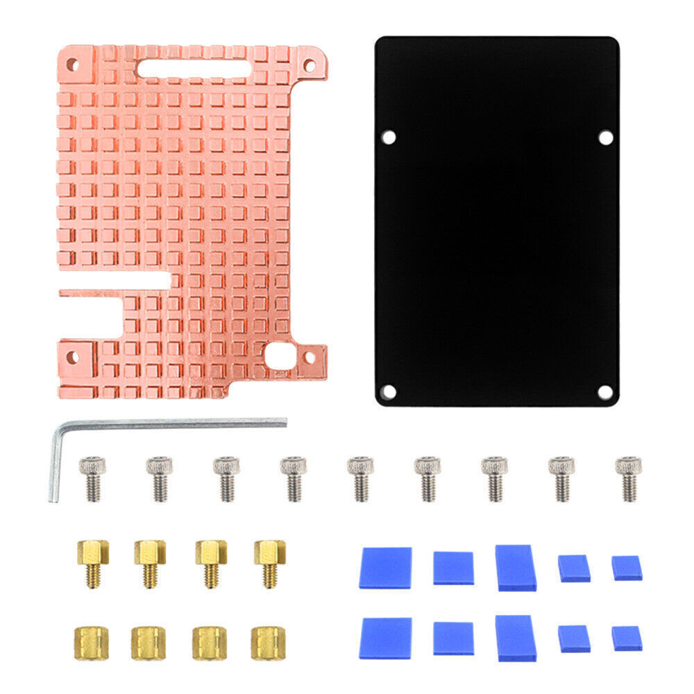 Pure Copper Heatsink For Raspberry Pi 4B Protective Passive Cooling Case Set Pi4