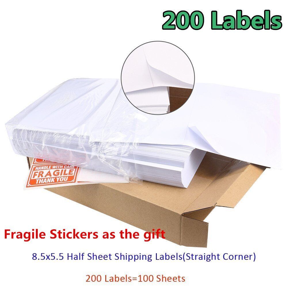 200-20000 8.5x5.5 Shipping Mailing Labels Half Sheet Self Adhesive for Laser ink