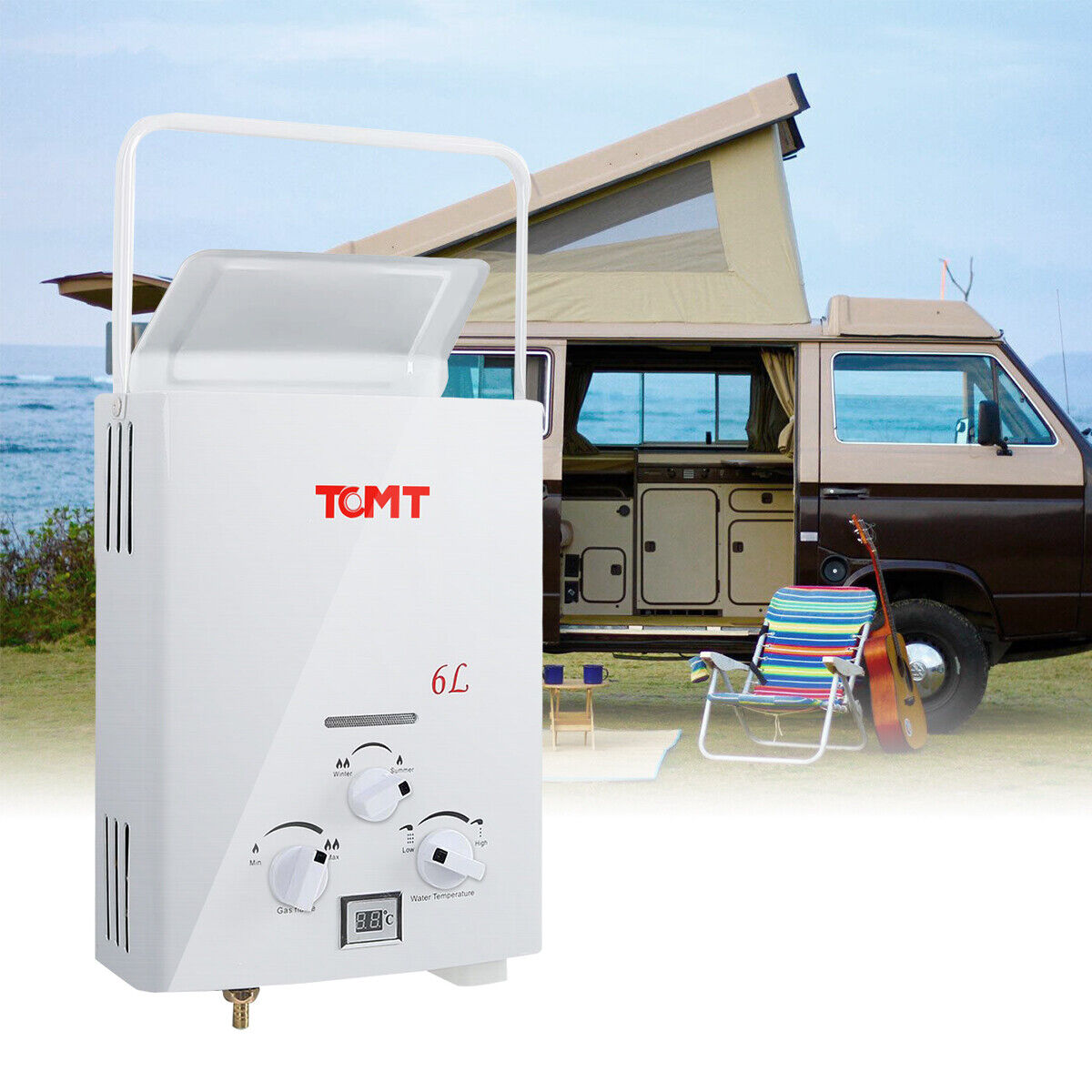 Portable LPG Propane Gas 6L Hot Water Heater Tankless Instant Boiler Outdoor RV