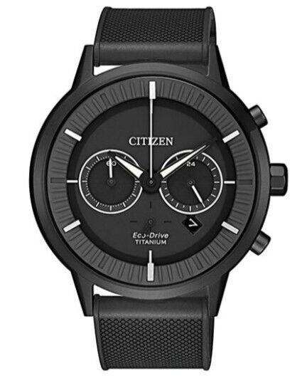 Citizen Men\'s Eco-Drive Titanium Gray Chronograph Calendar Watch 42MM CA4405-17H