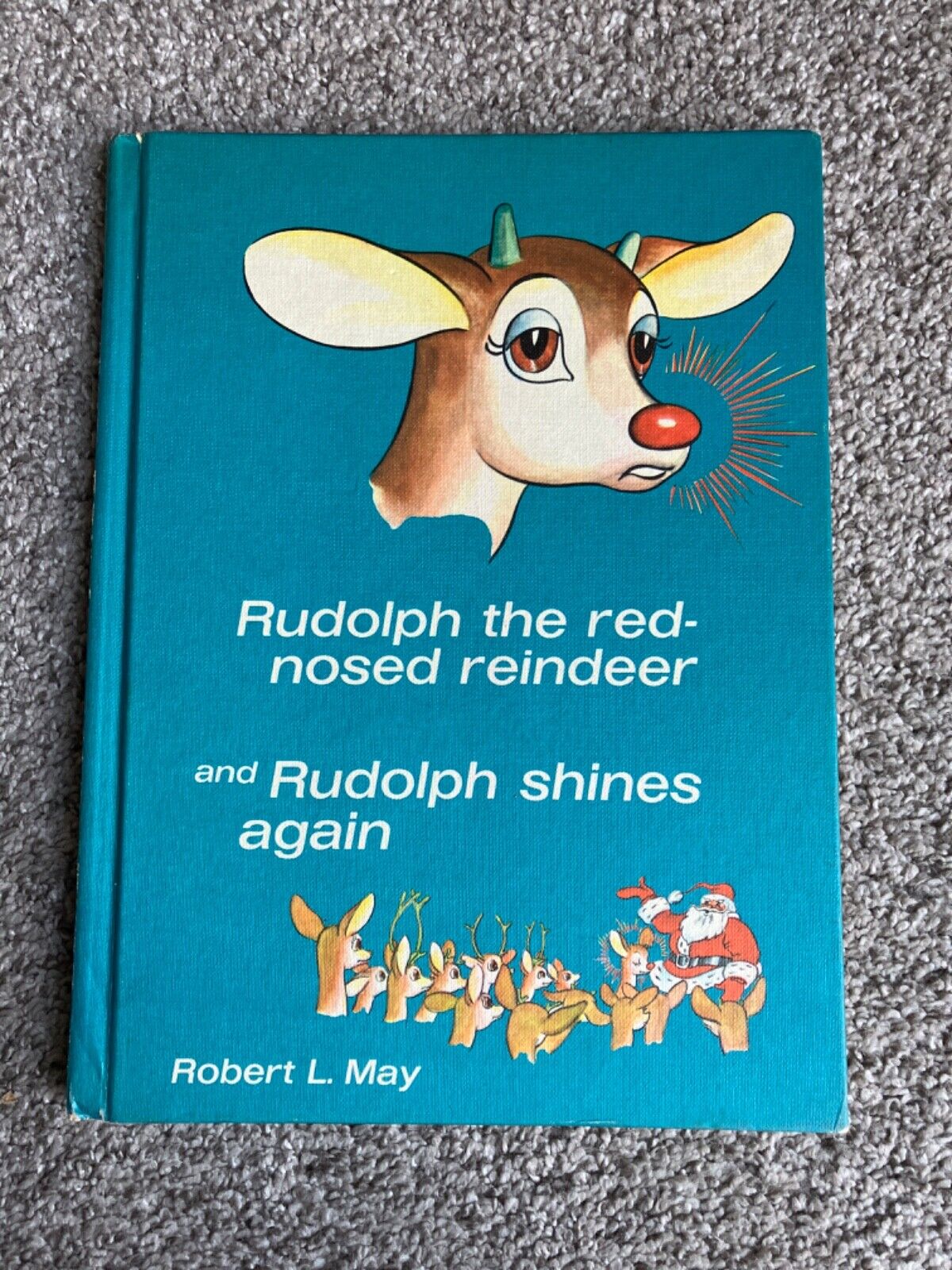 Vintage 1954 Rudolph the Red-Nosed Reindeer and Rudolph Shines Again Hard Cover