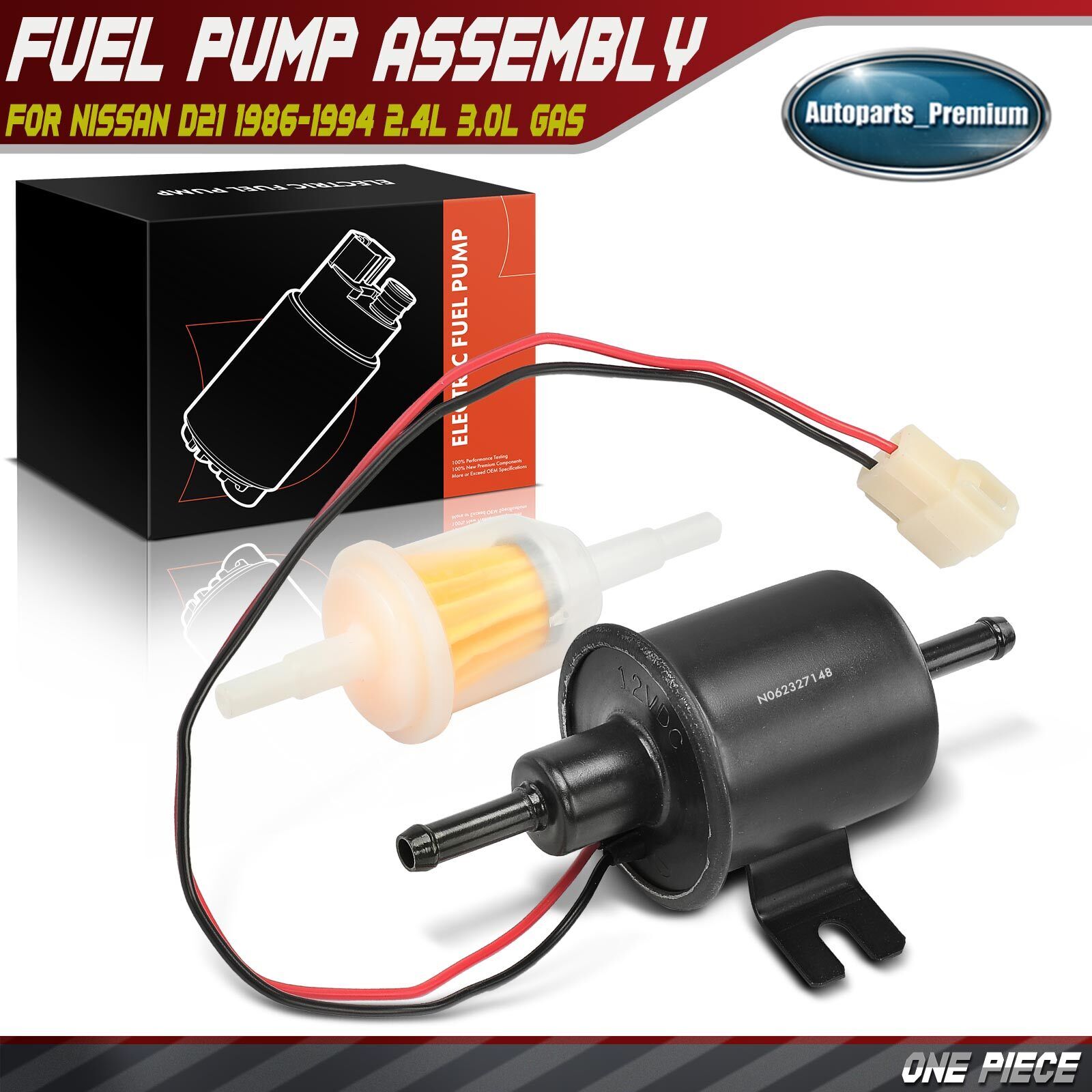 12V Universal 2.5-4PSI Gas Inline Low Pressure Fuel Pump for Ford F-150 F-250
