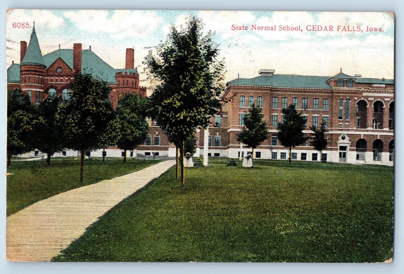 Cedar Falls Iowa Postcard State Normal School Exterior View 1911 Vintage Antique