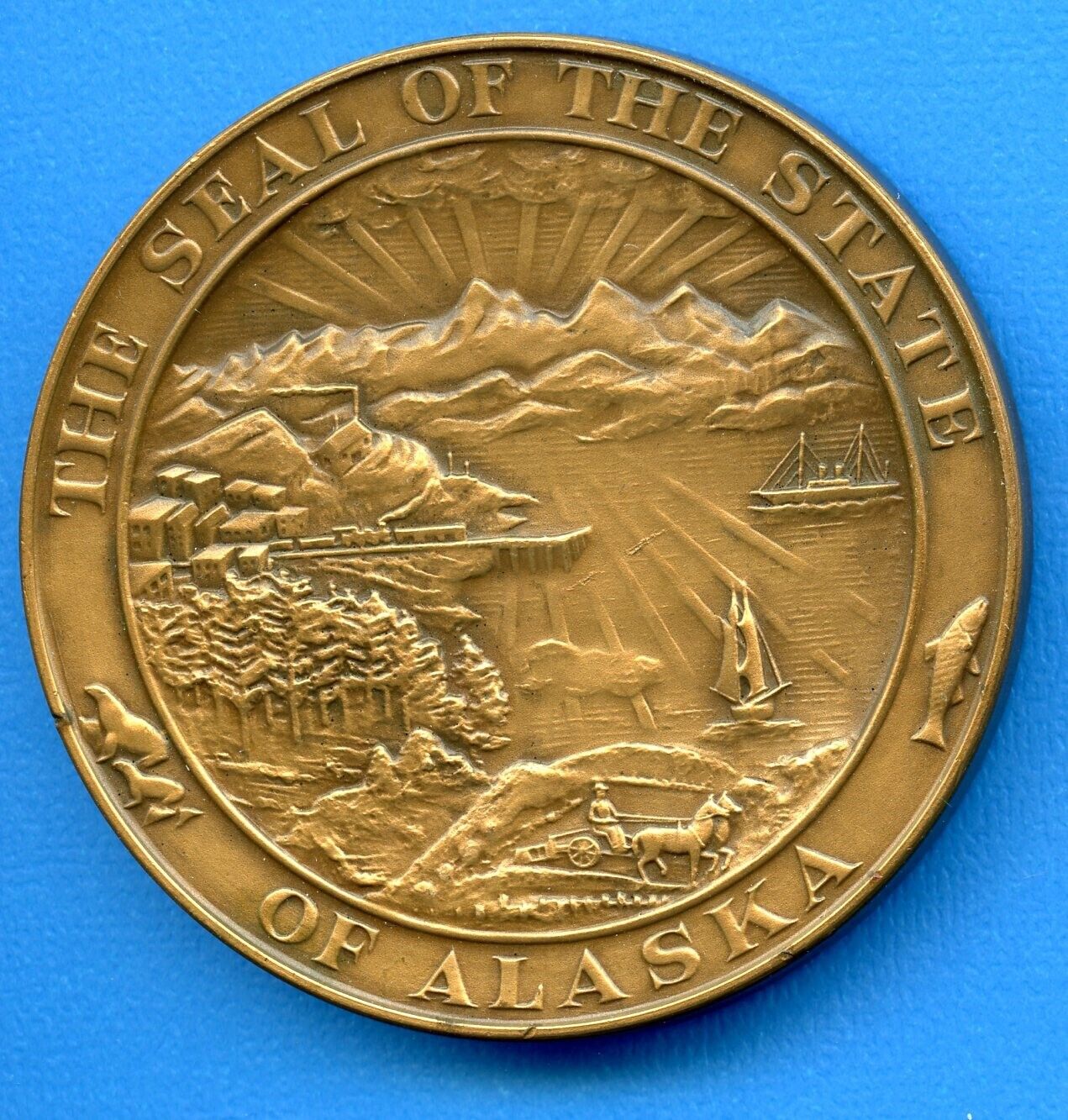 1959 Alaska State Seal Vintage Bronze 2.5\