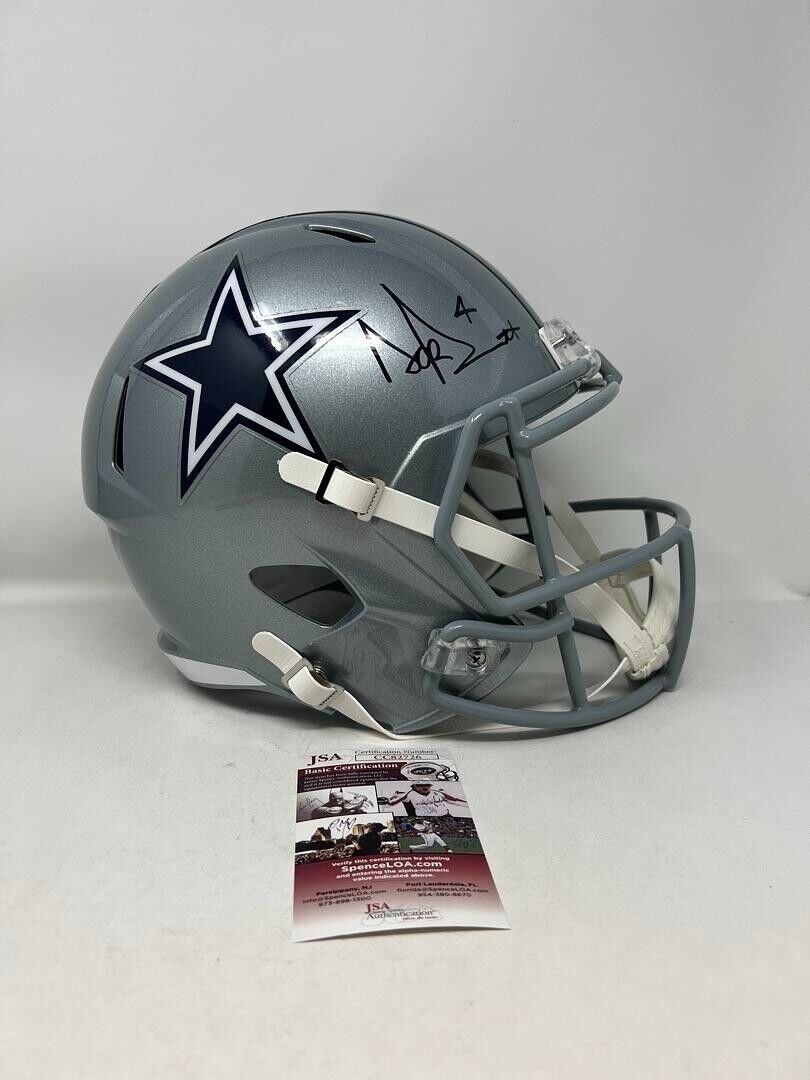 Dak Prescott Dallas Cowboys Signed Autographed Full Size Helmet JSA