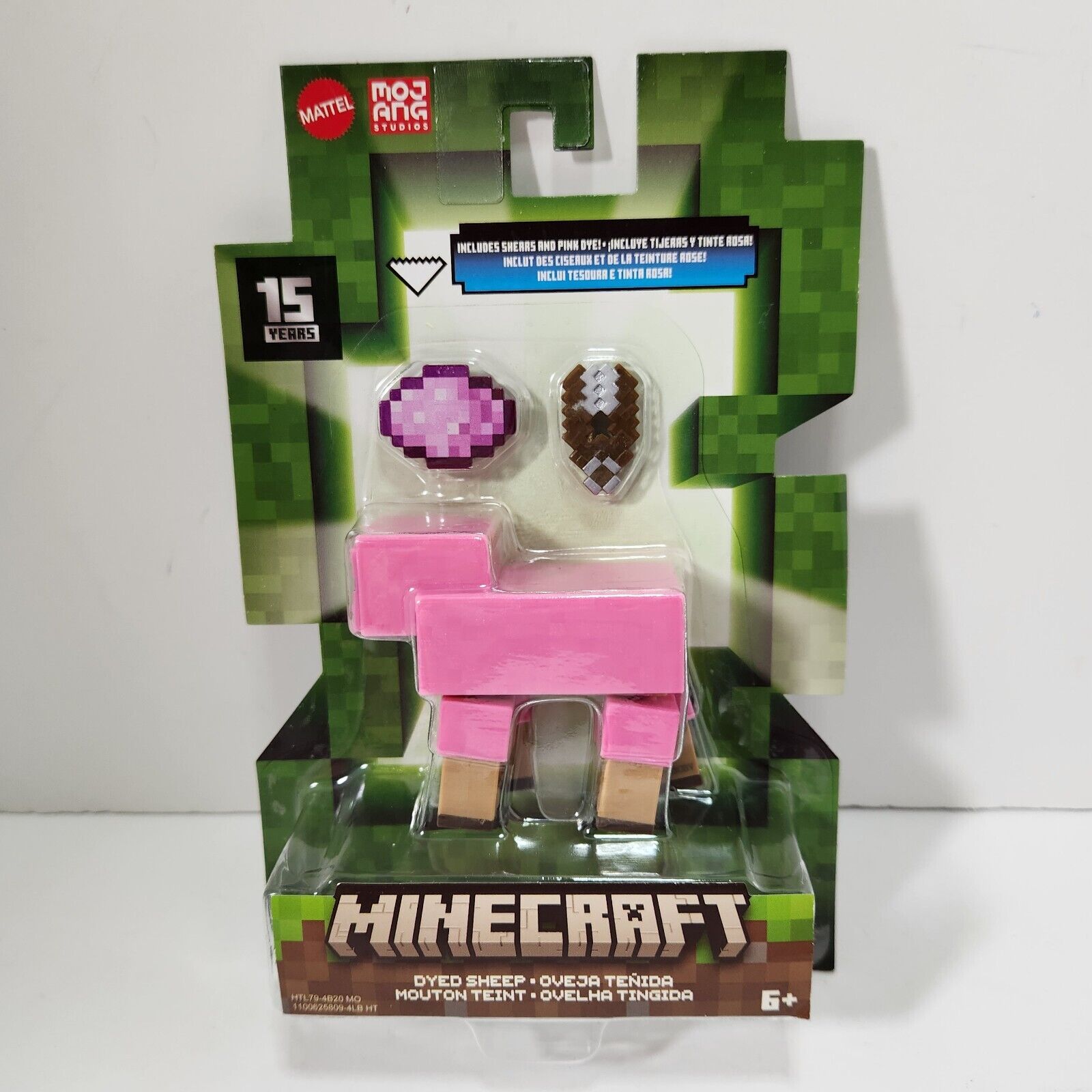 Minecraft Dyed Sheep Pink 15 Years Anniversary Action Figure Buid A Portal 2023