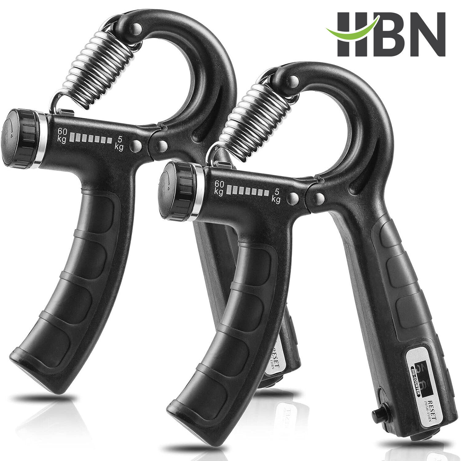 BN-LINK 2PCS Grip Strength Trainer w/ Counter, Hand Grip Strengthener, 11-132Lbs
