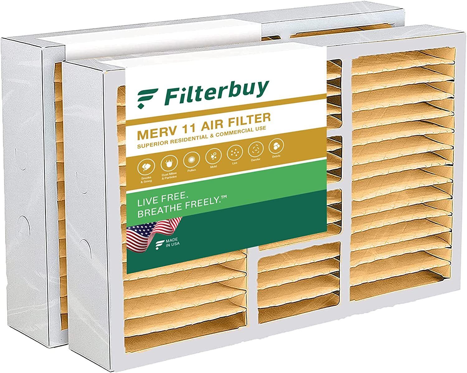 Filterbuy 17.5x27x5 Air Filters, HVAC AC Furnace Replacement for Trane (MERV 11)