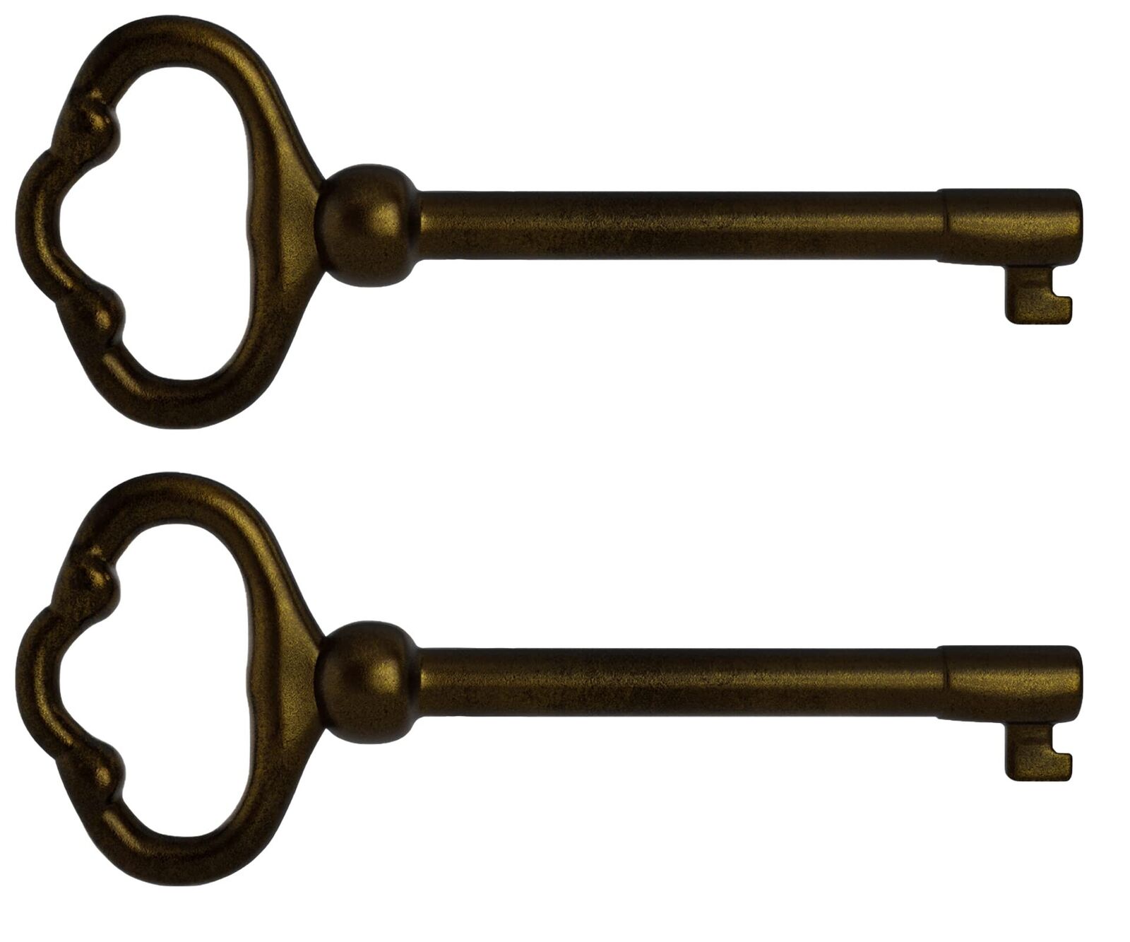 KY-2AB Antique Brass Plated Hollow Barrel Skeleton Key (Pack of 2)