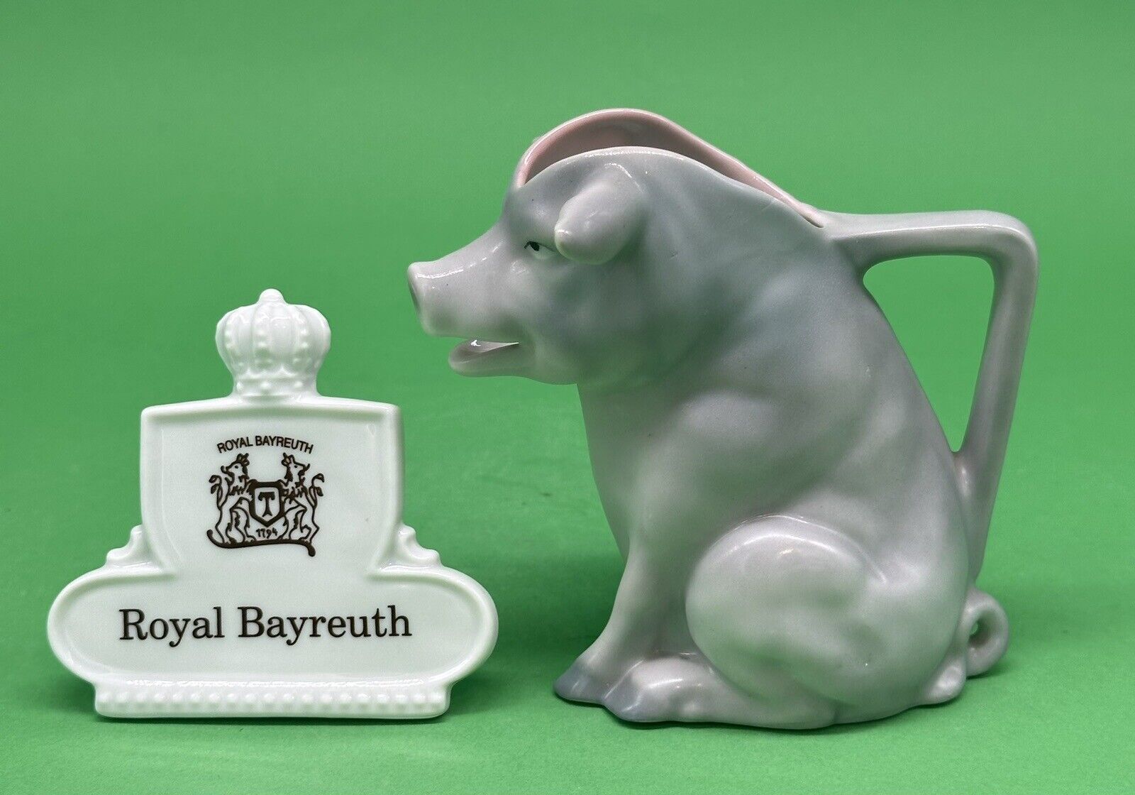 Royal Bayreuth Pig Creamer,  c.1900,  4.25\