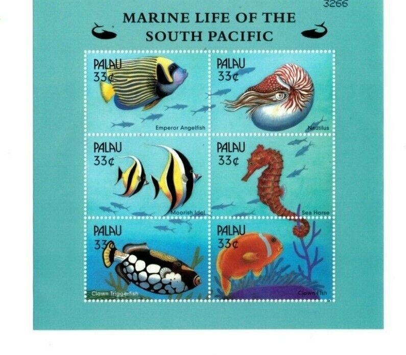 Palau - 2000 - Marine Life - Sheet of Six - MNH